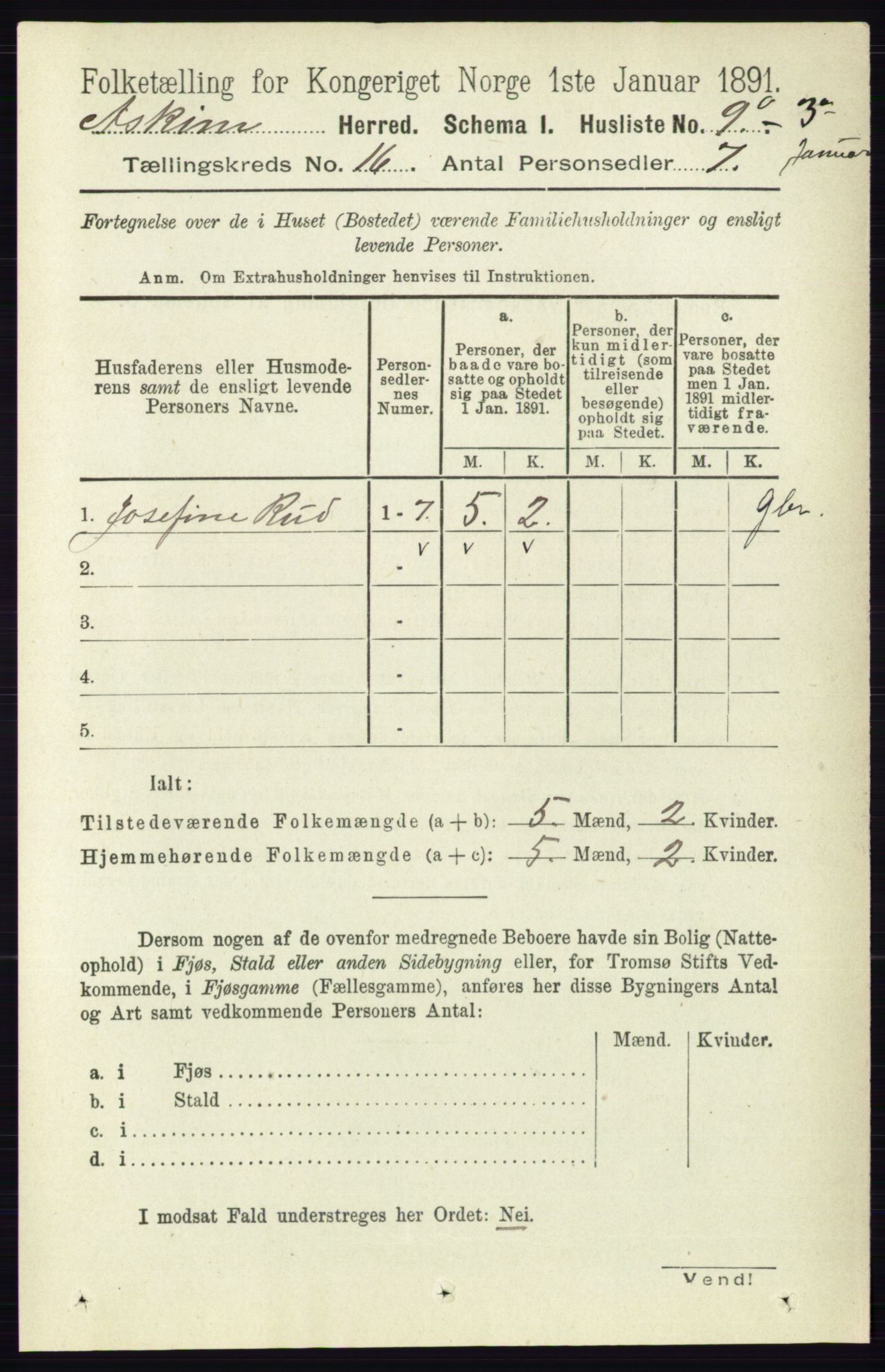 RA, 1891 census for 0124 Askim, 1891, p. 2611