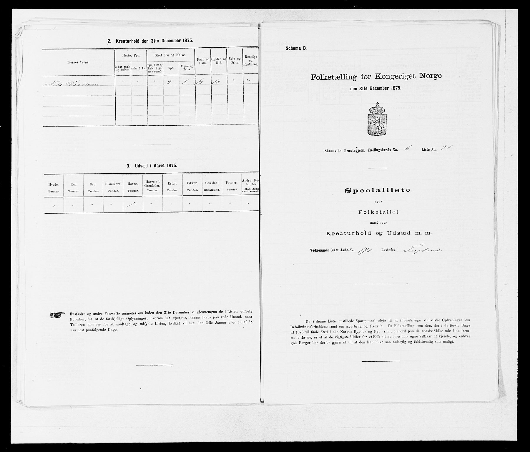 SAB, 1875 census for 1212P Skånevik, 1875, p. 764