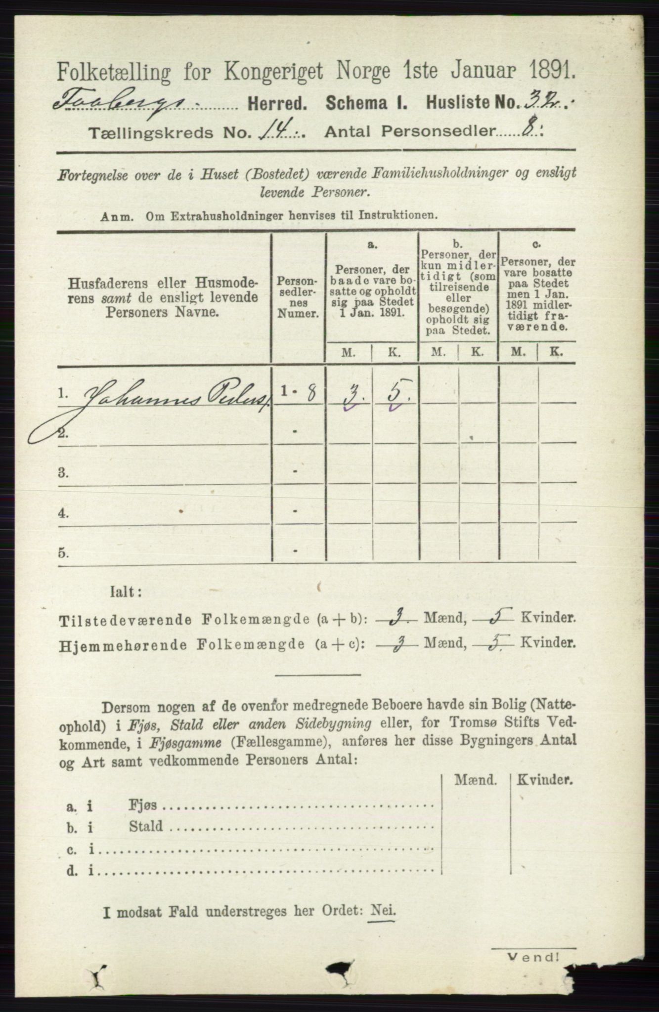 RA, 1891 census for 0524 Fåberg, 1891, p. 5654