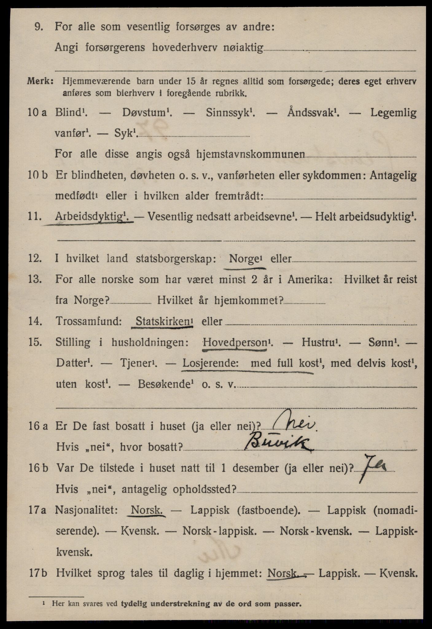 SAT, 1920 census for Leinstrand, 1920, p. 1560