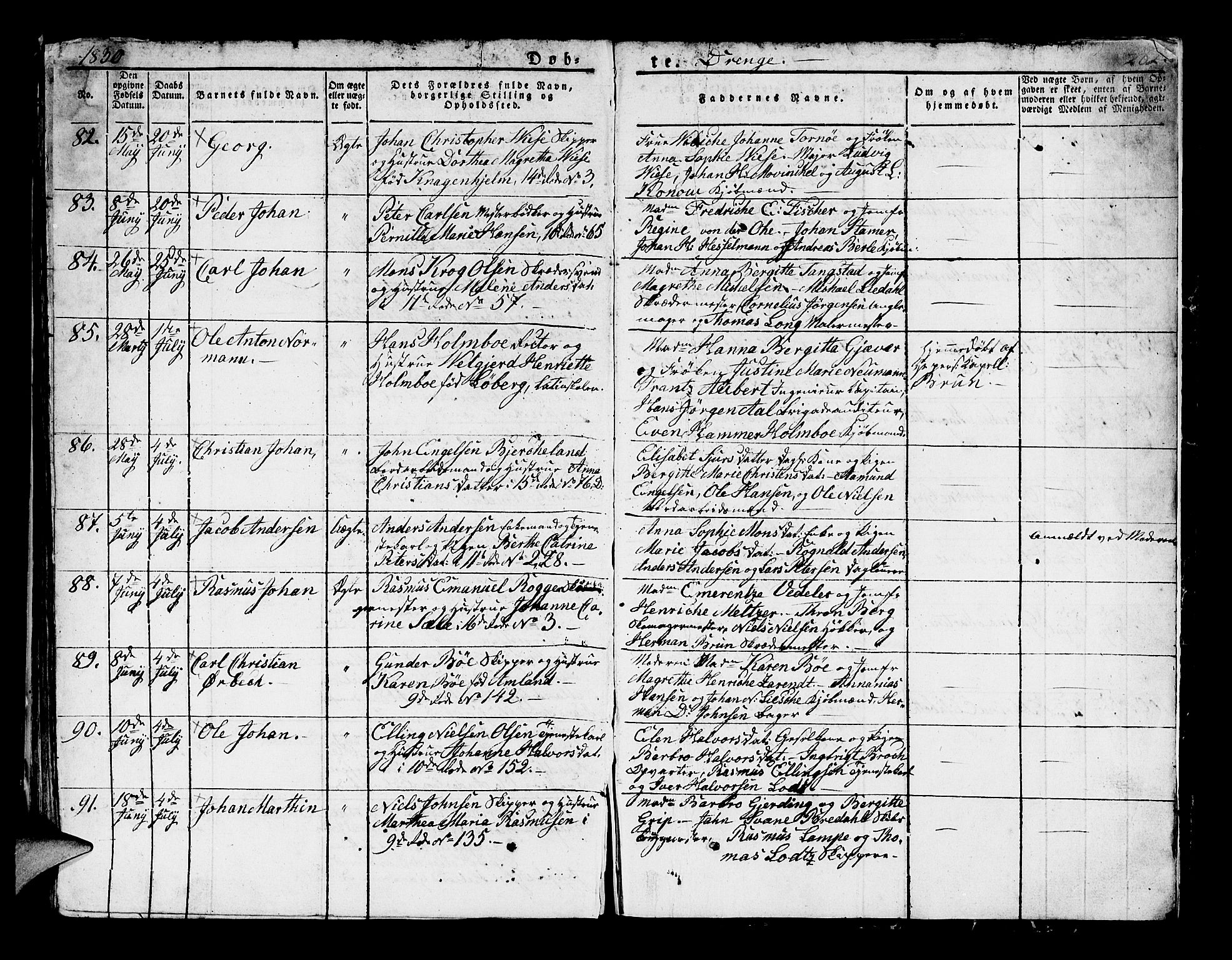 Domkirken sokneprestembete, SAB/A-74801/H/Hab/L0005: Parish register (copy) no. A 5, 1821-1830, p. 282