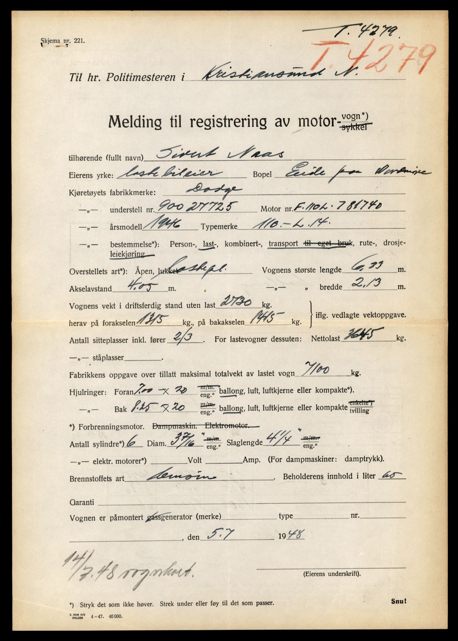 Møre og Romsdal vegkontor - Ålesund trafikkstasjon, AV/SAT-A-4099/F/Fe/L0015: Registreringskort for kjøretøy T 1700 - T 1850, 1927-1998, p. 17