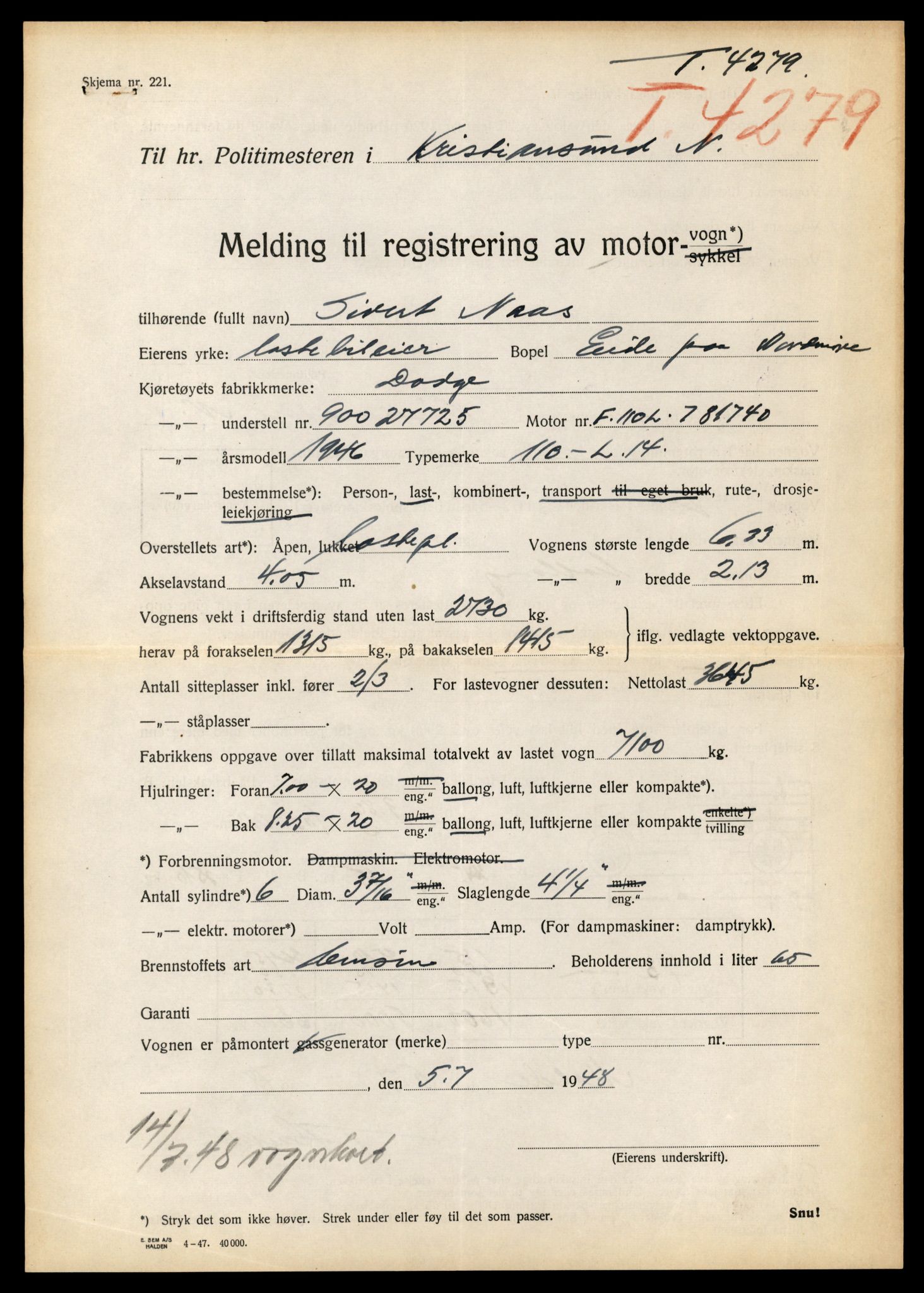 Møre og Romsdal vegkontor - Ålesund trafikkstasjon, SAT/A-4099/F/Fe/L0015: Registreringskort for kjøretøy T 1700 - T 1850, 1927-1998, p. 17