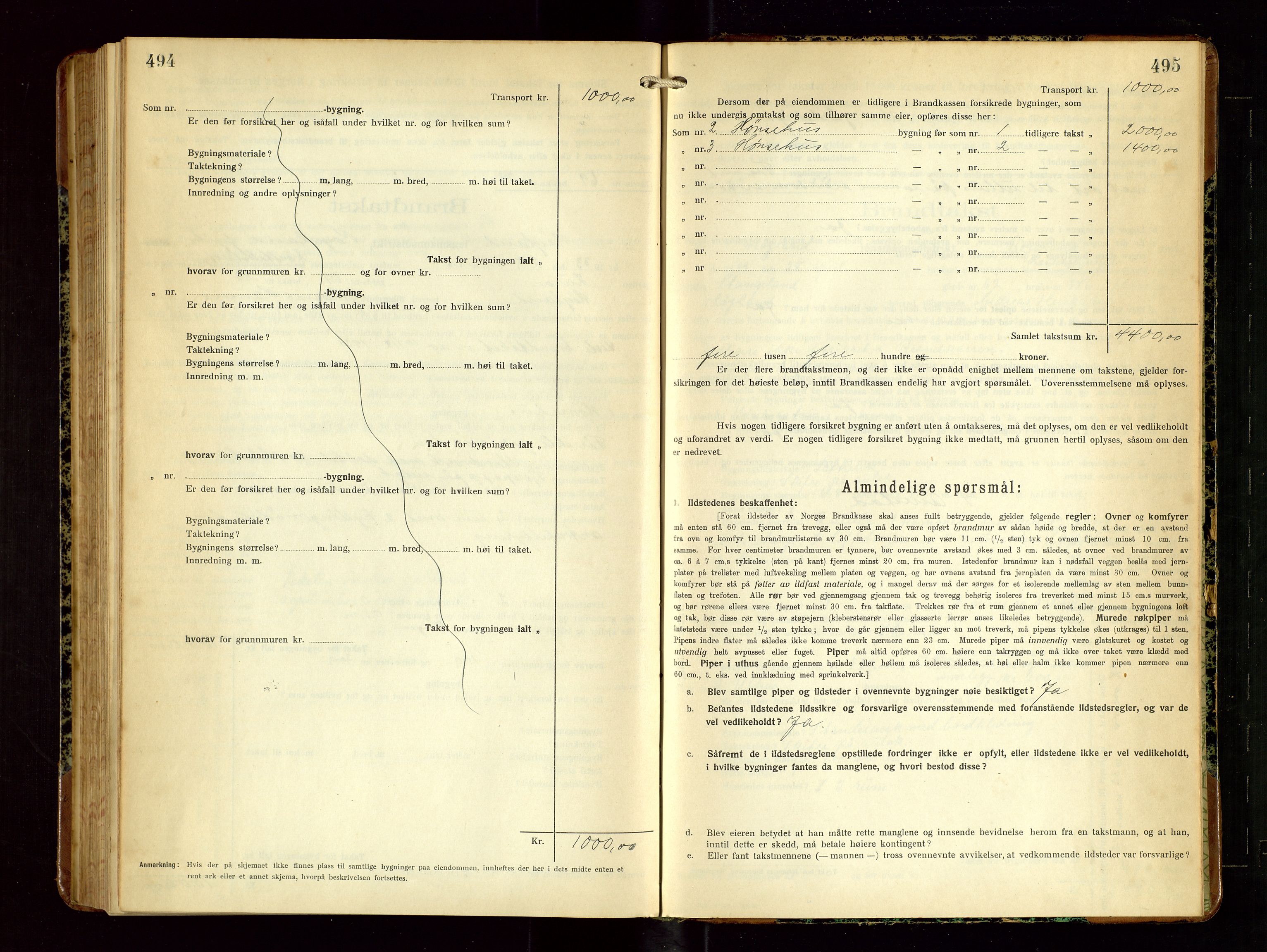 Høyland/Sandnes lensmannskontor, AV/SAST-A-100166/Gob/L0004: "Brandtakstprotokol", 1924-1933, p. 494-495