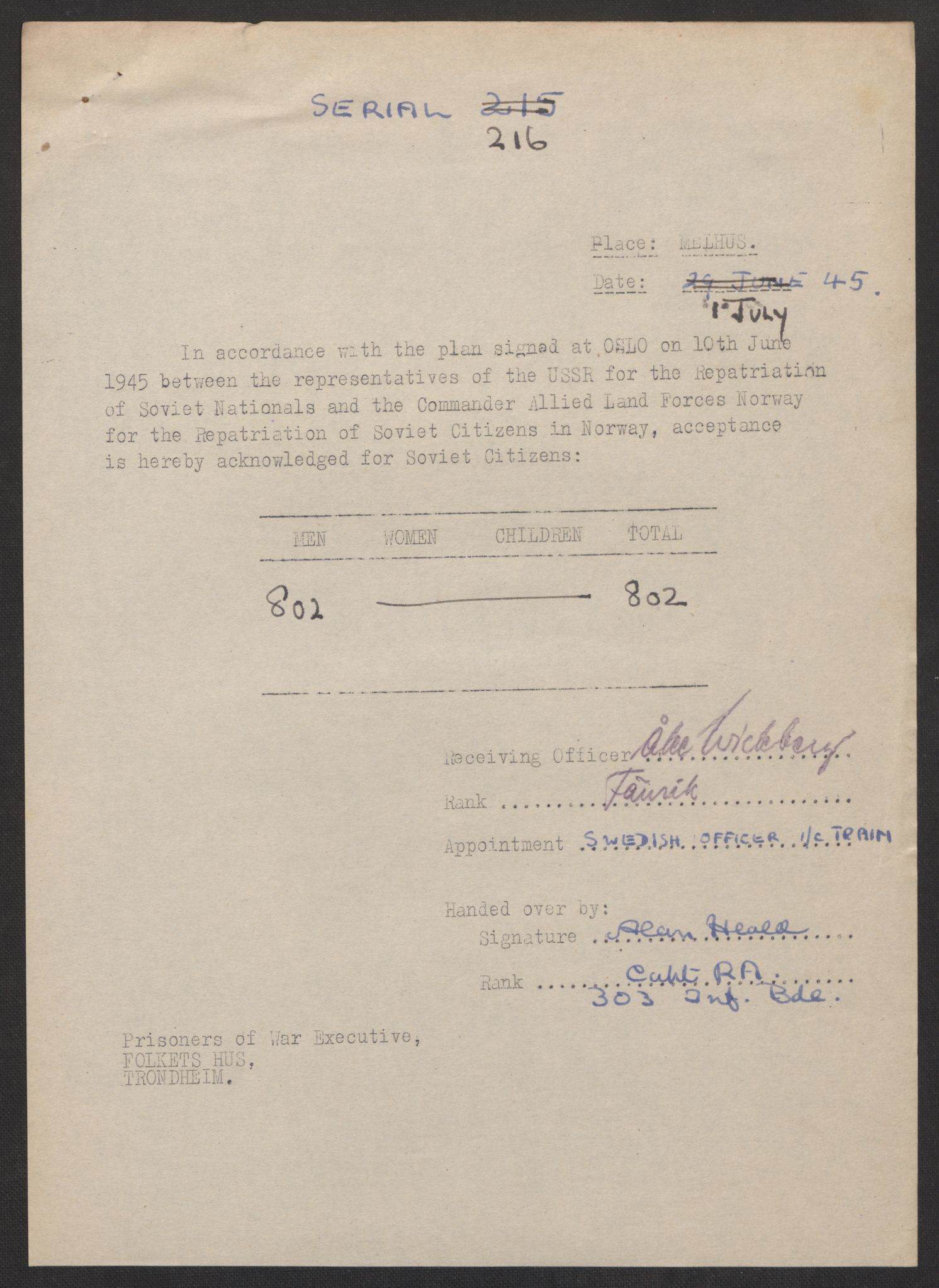 Flyktnings- og fangedirektoratet, Repatrieringskontoret, AV/RA-S-1681/D/Db/L0017: Displaced Persons (DPs) og sivile tyskere, 1945-1948, p. 306