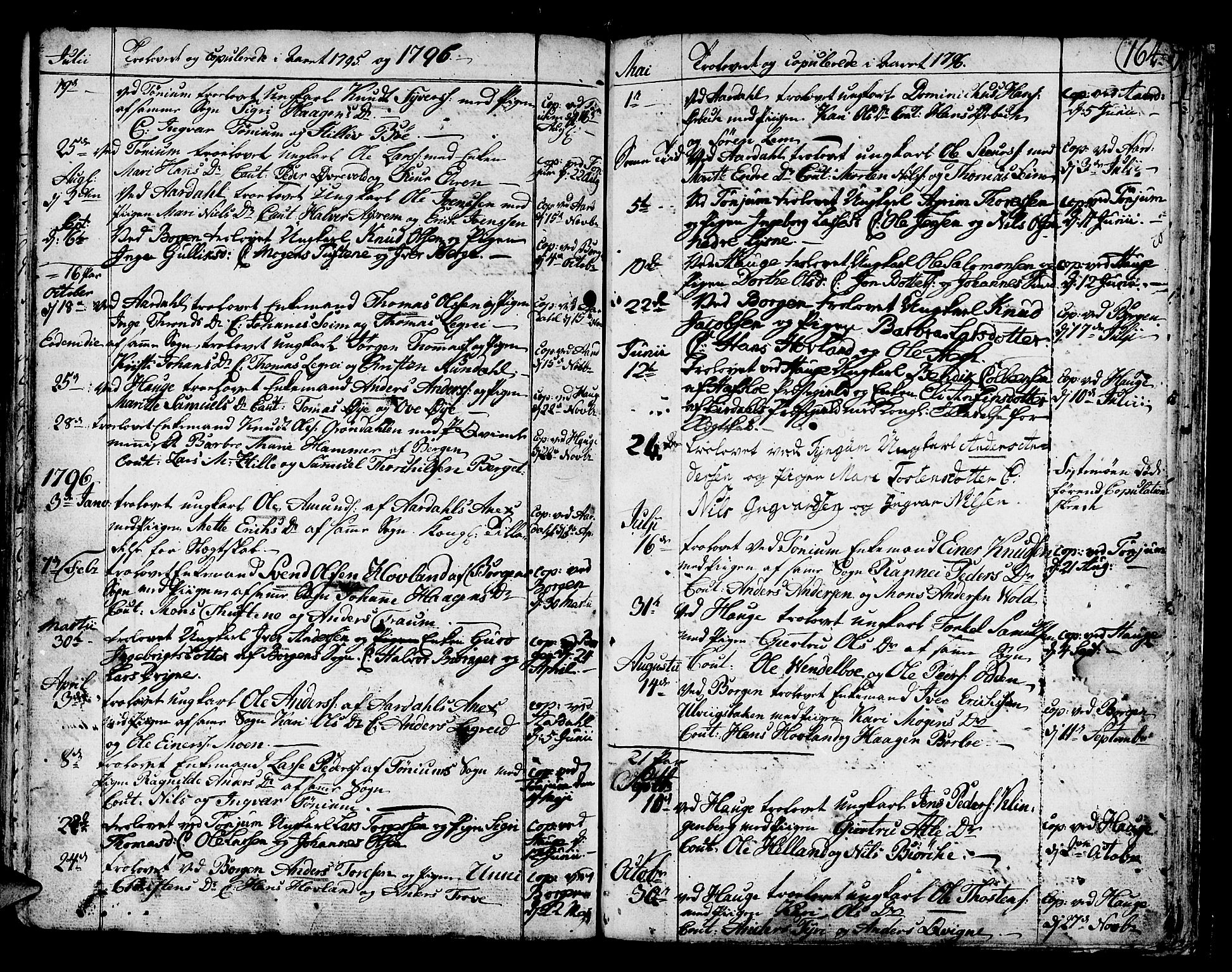 Lærdal sokneprestembete, SAB/A-81201: Parish register (official) no. A 3, 1783-1804, p. 164