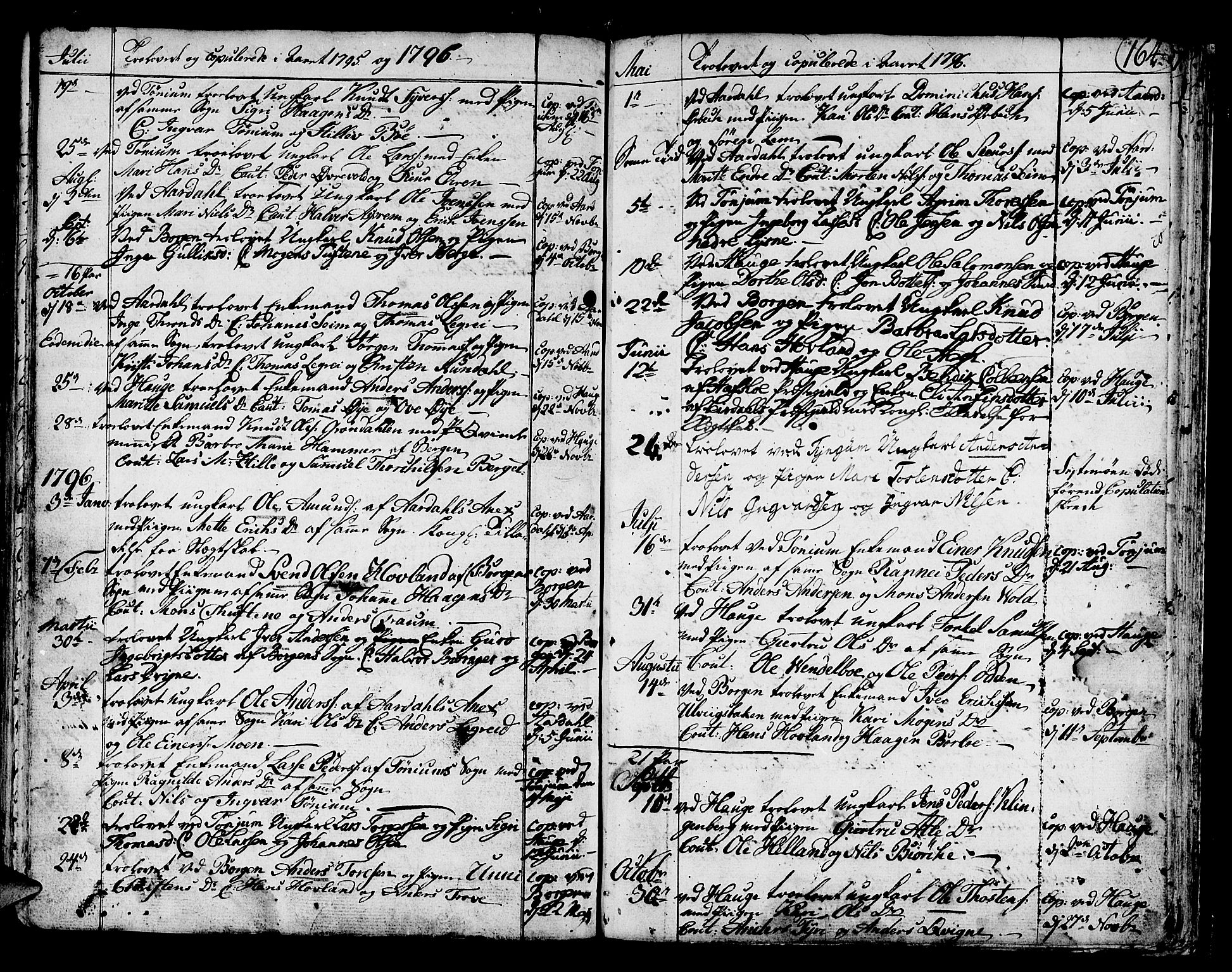Lærdal sokneprestembete, AV/SAB-A-81201: Parish register (official) no. A 3, 1783-1804, p. 164