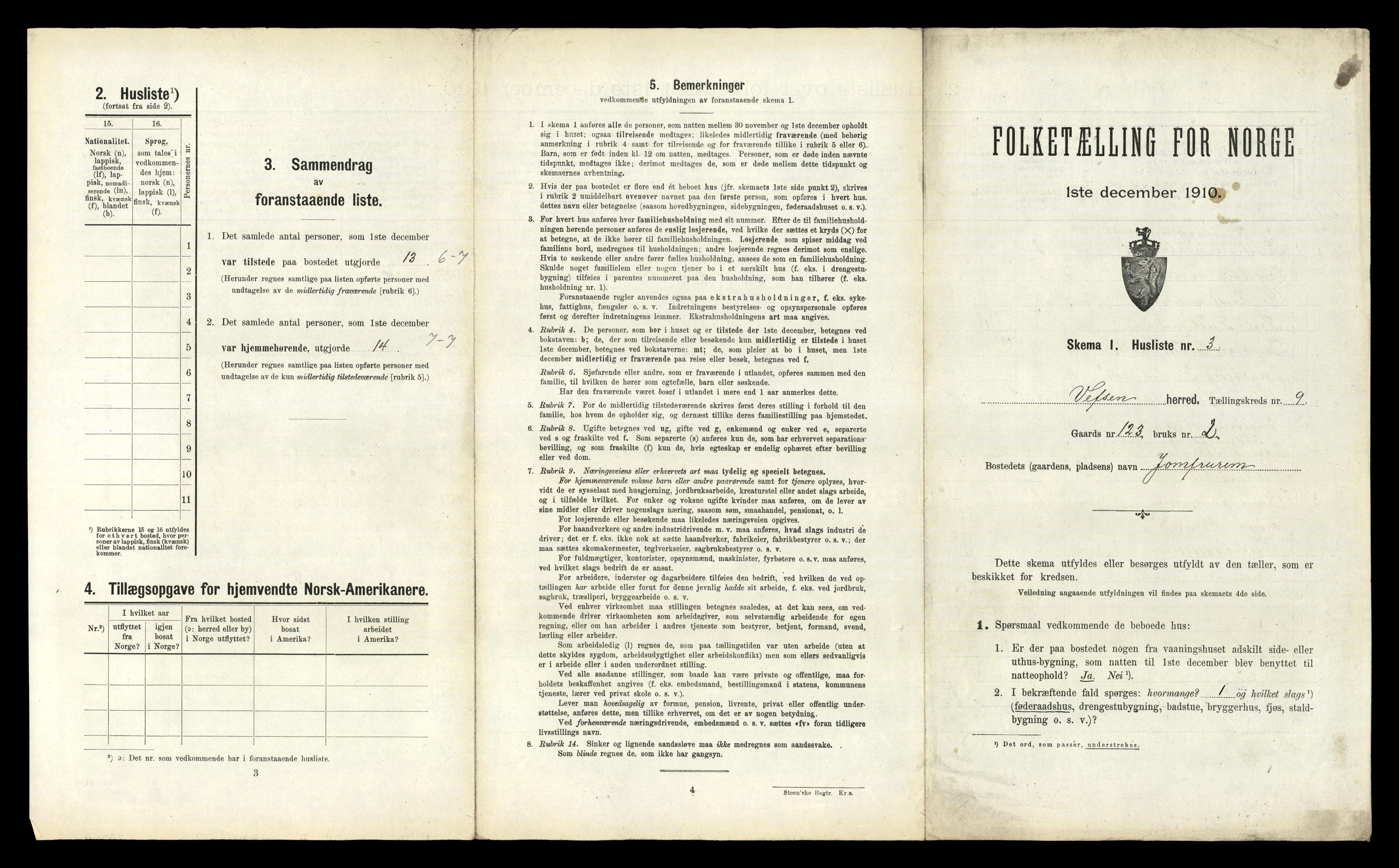 RA, 1910 census for Vefsn, 1910, p. 936