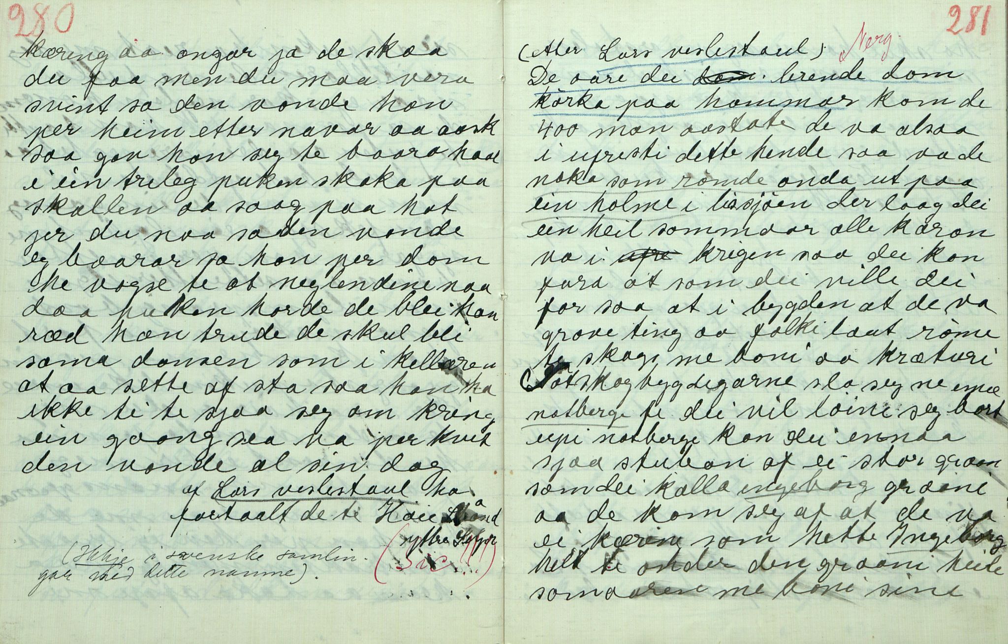 Rikard Berge, TEMU/TGM-A-1003/F/L0011/0012: 381-399 / 392 Oppskrifter av Gunnhild Kivle, 1920-1921, p. 280-281