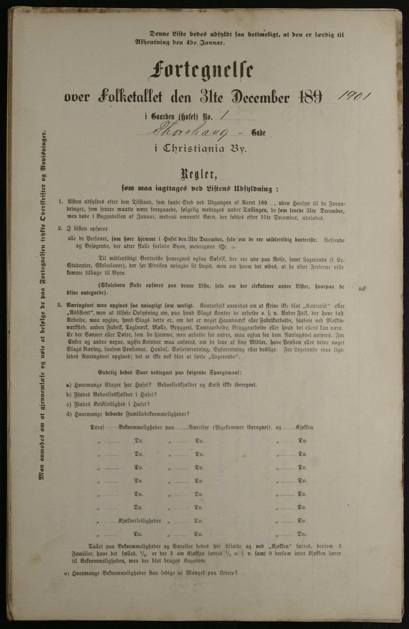 OBA, Municipal Census 1901 for Kristiania, 1901, p. 17581