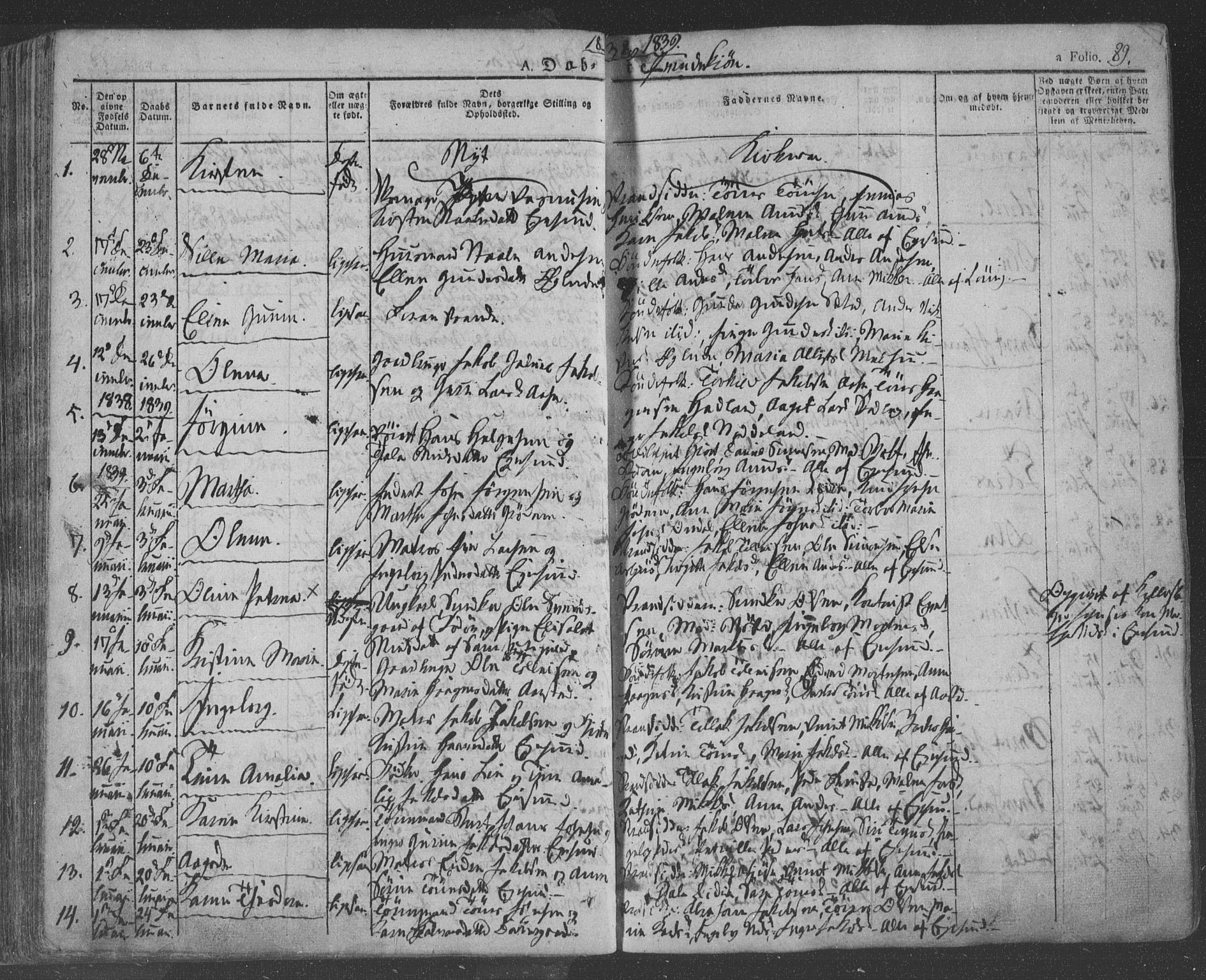 Eigersund sokneprestkontor, SAST/A-101807/S08/L0009: Parish register (official) no. A 9, 1827-1850, p. 89
