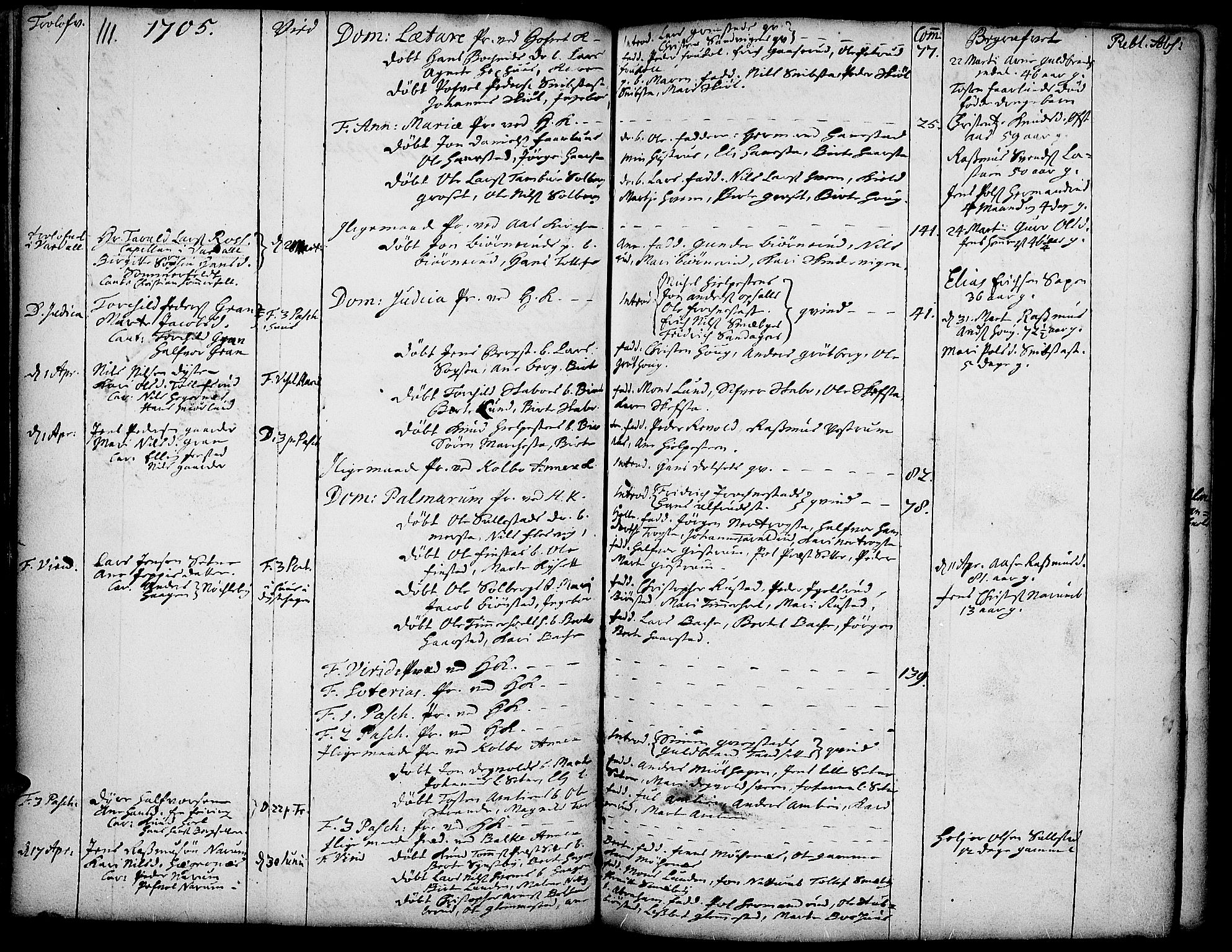 Toten prestekontor, AV/SAH-PREST-102/H/Ha/Haa/L0001: Parish register (official) no. 1, 1695-1713, p. 111