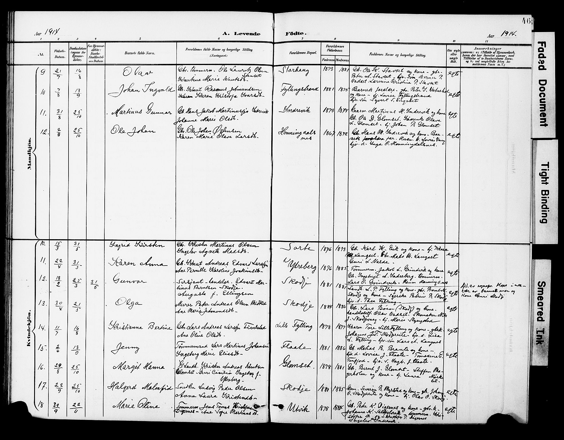 Ministerialprotokoller, klokkerbøker og fødselsregistre - Møre og Romsdal, AV/SAT-A-1454/524/L0366: Parish register (copy) no. 524C07, 1900-1931, p. 46