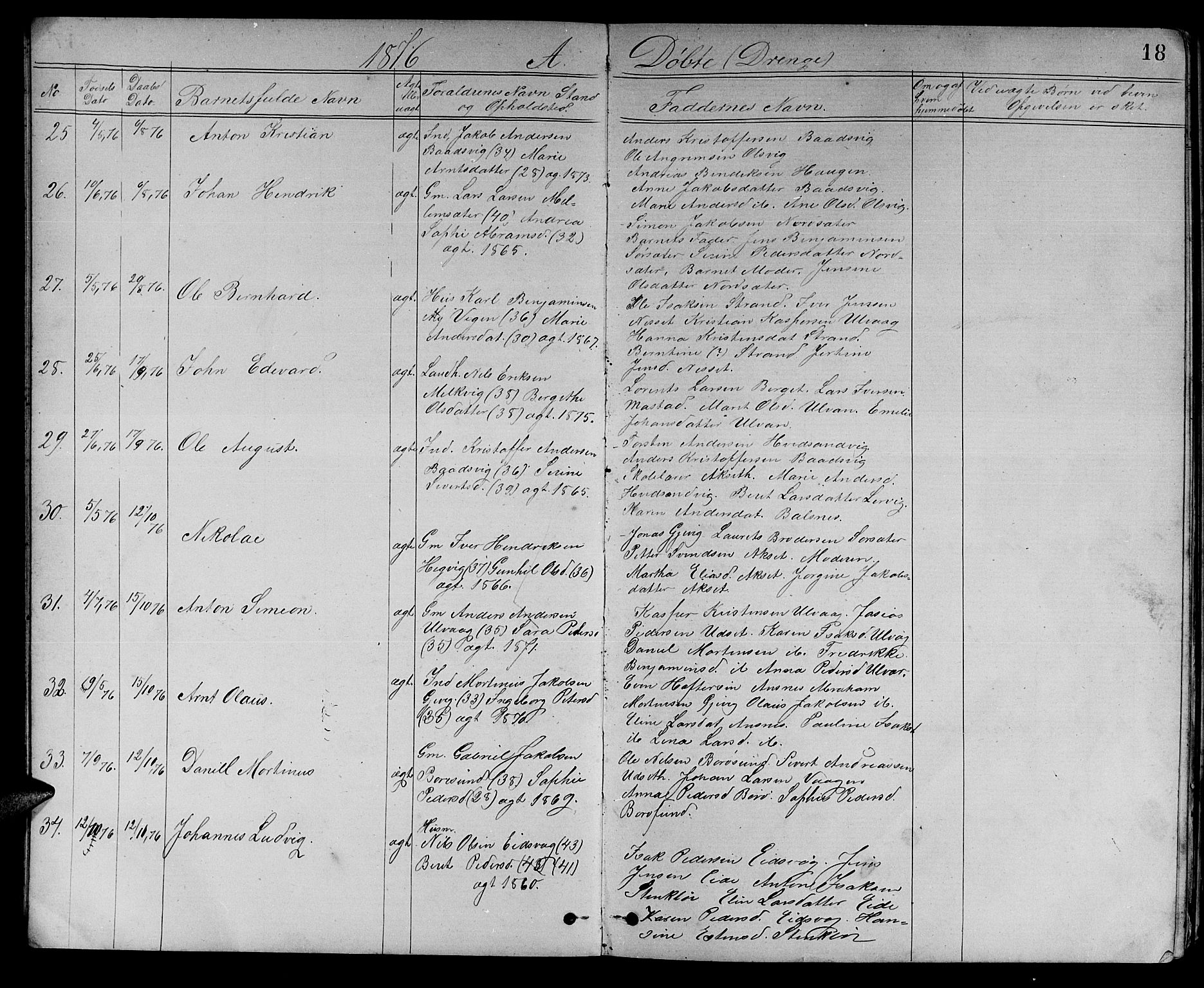 Ministerialprotokoller, klokkerbøker og fødselsregistre - Sør-Trøndelag, AV/SAT-A-1456/637/L0561: Parish register (copy) no. 637C02, 1873-1882, p. 18