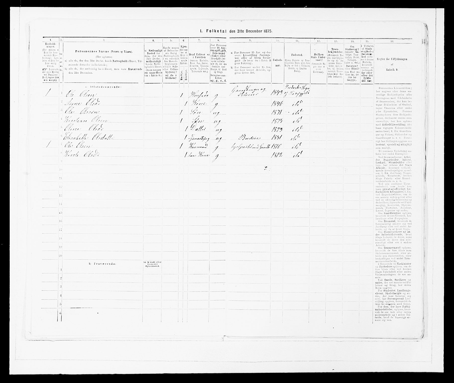 SAB, 1875 Census for 1447P Innvik, 1875, p. 150