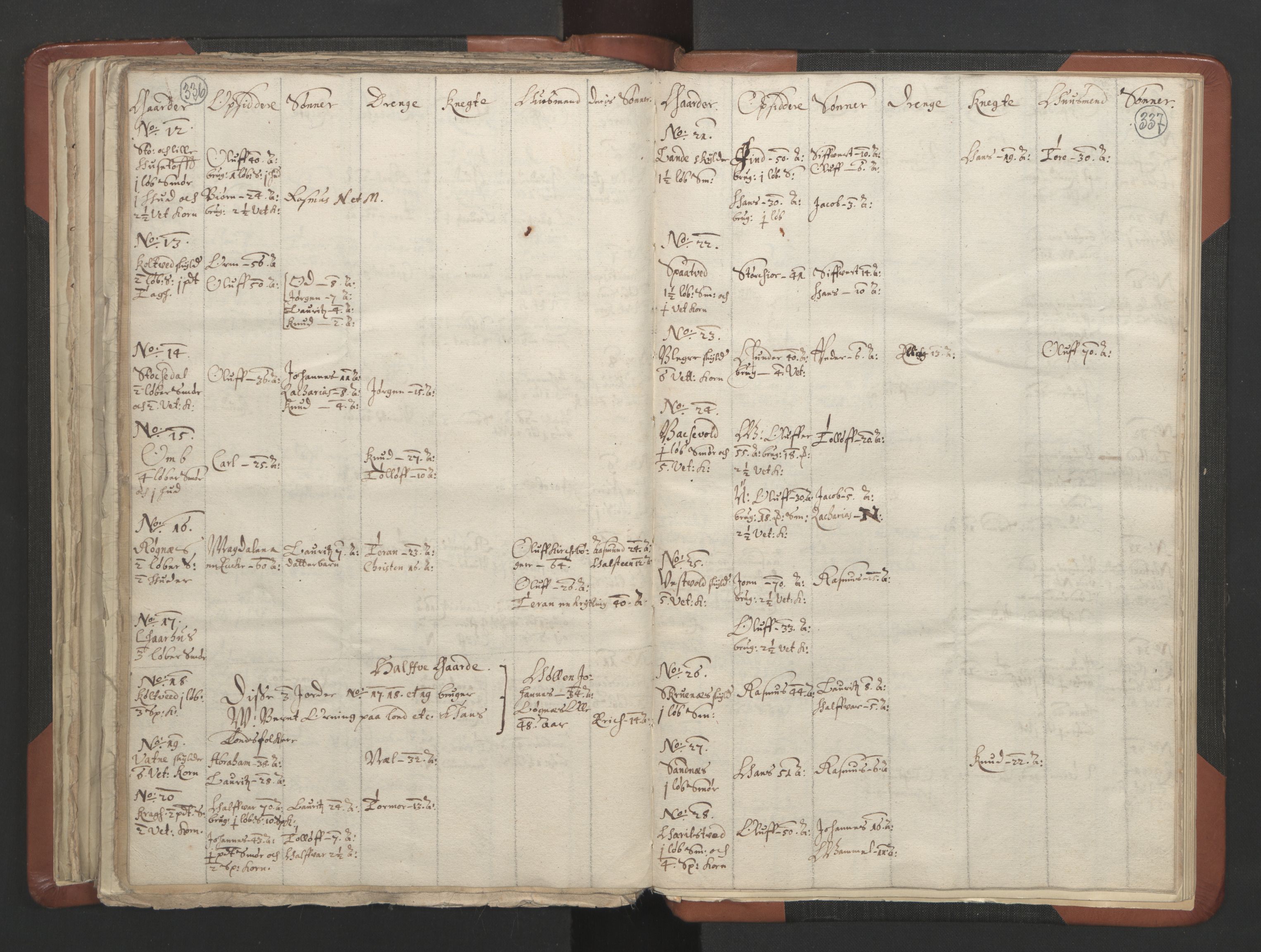 RA, Vicar's Census 1664-1666, no. 19: Ryfylke deanery, 1664-1666, p. 336-337