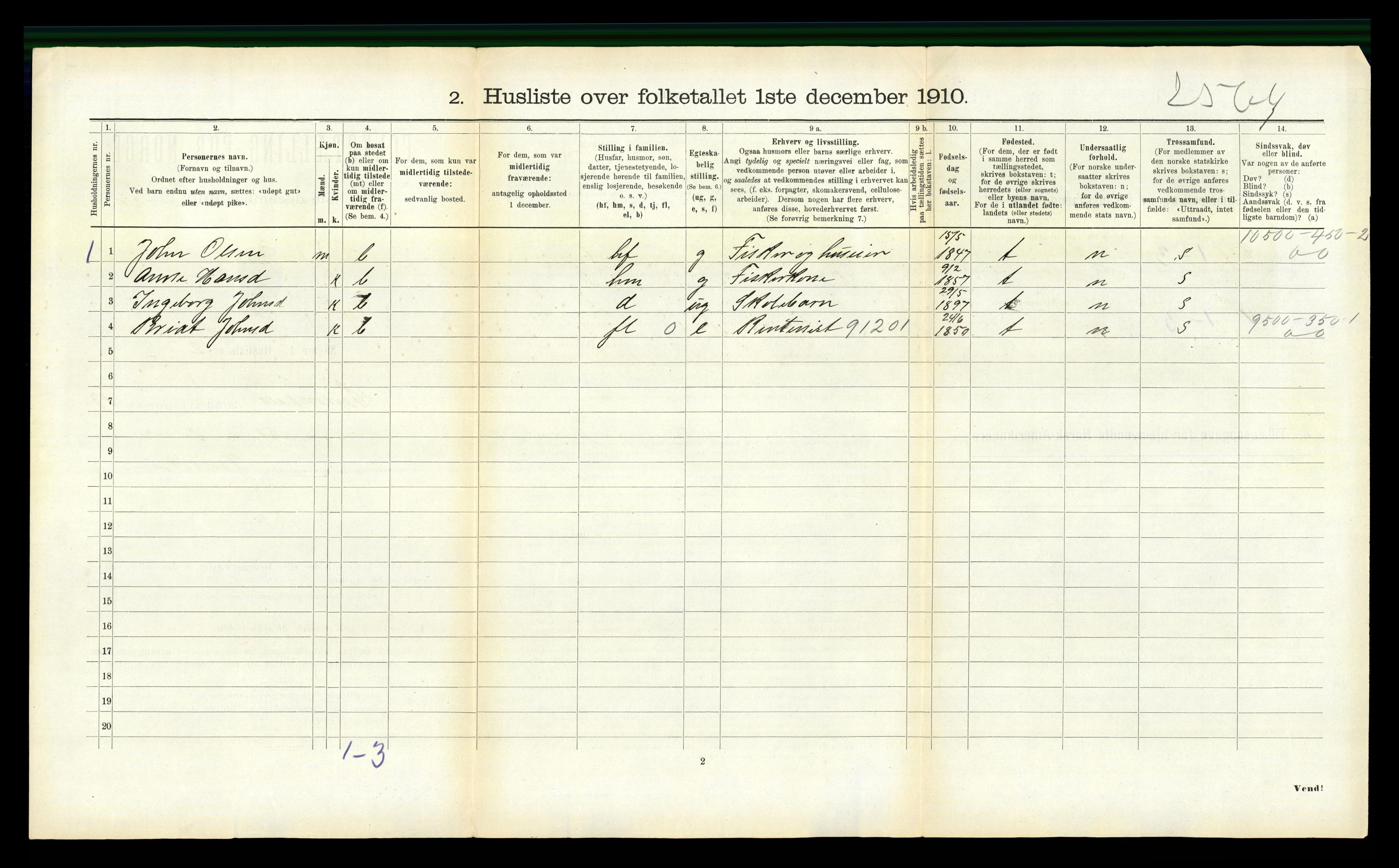 RA, 1910 census for Surnadal, 1910, p. 910