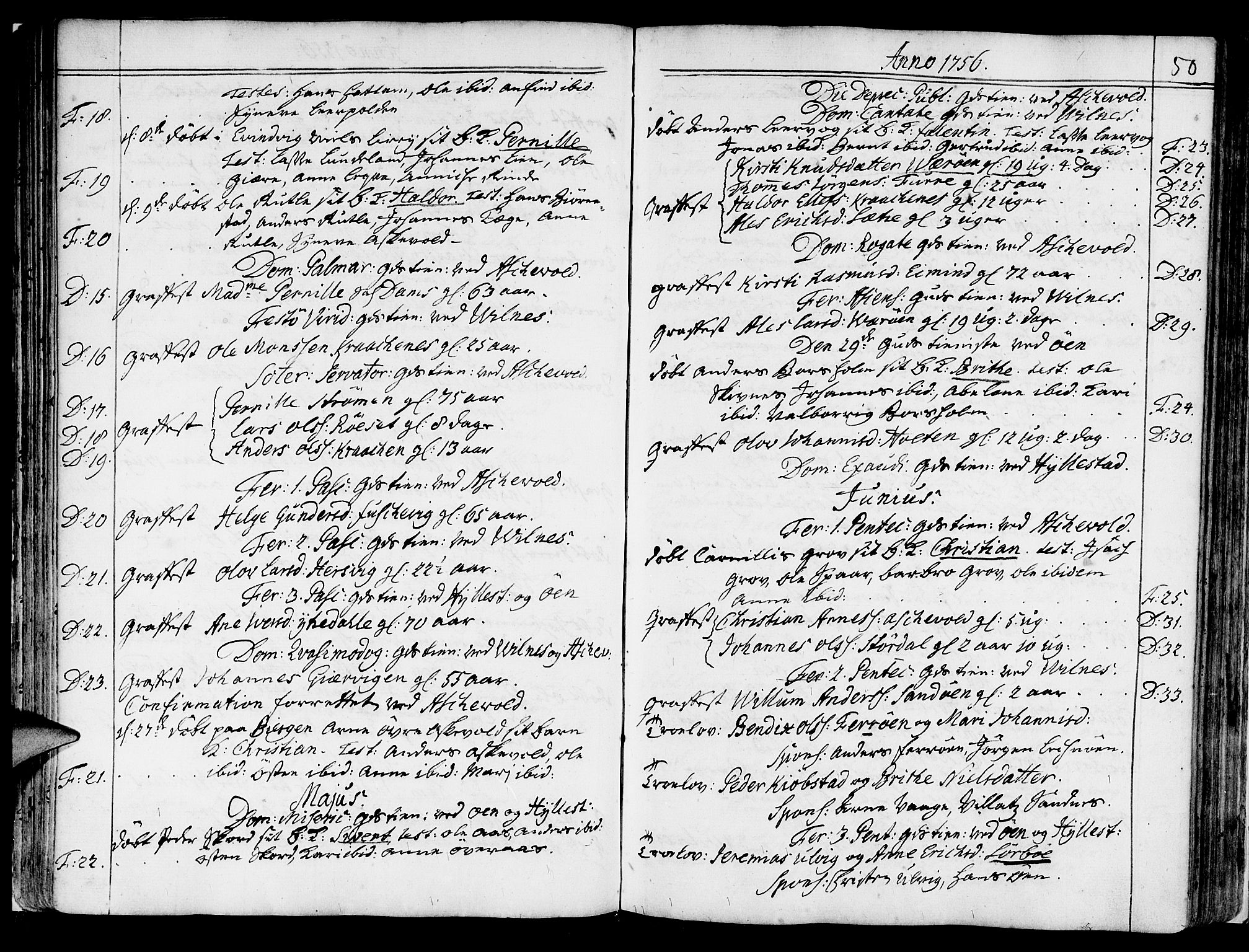 Askvoll sokneprestembete, SAB/A-79501/H/Haa/Haaa/L0008: Parish register (official) no. A 8, 1749-1775, p. 50