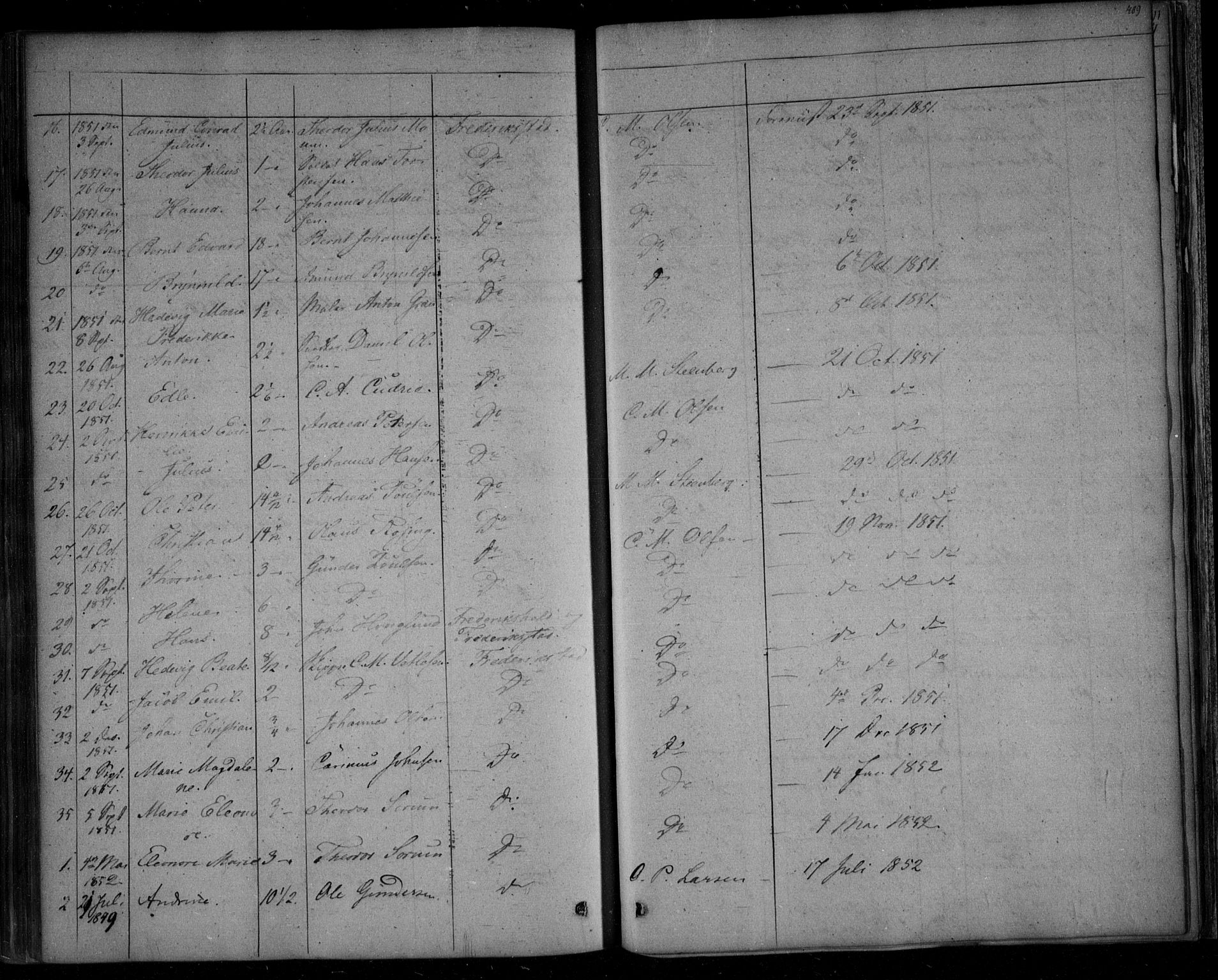 Fredrikstad prestekontor Kirkebøker, SAO/A-11082/F/Fa/L0005: Parish register (official) no. 5, 1835-1856, p. 409