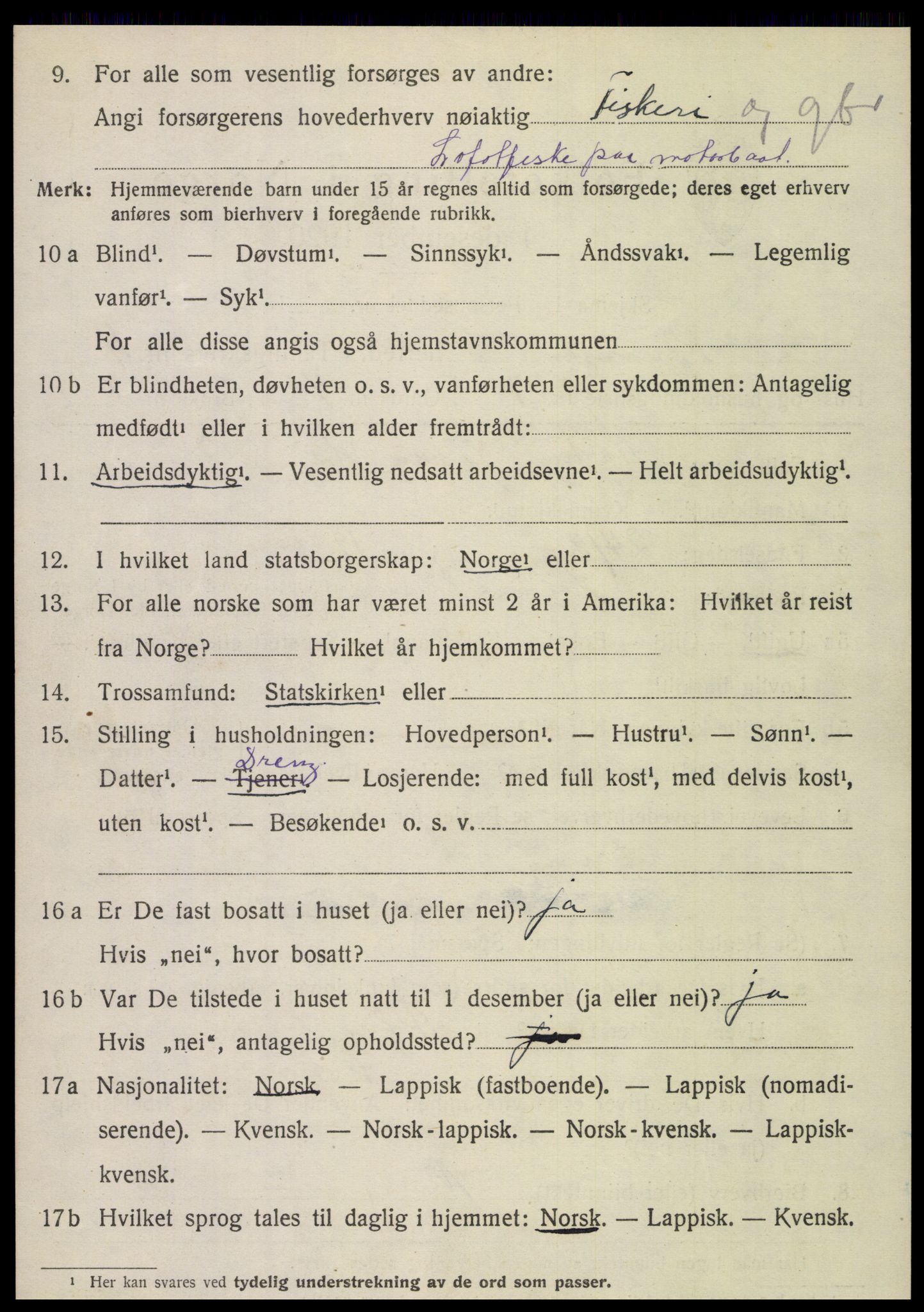 SAT, 1920 census for Kjerringøy, 1920, p. 1830