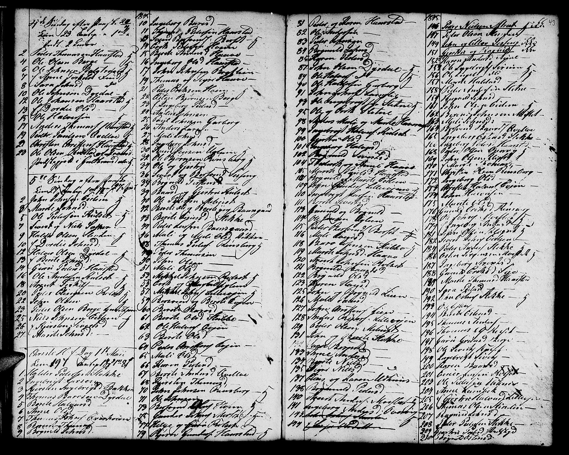 Ministerialprotokoller, klokkerbøker og fødselsregistre - Sør-Trøndelag, SAT/A-1456/695/L1154: Parish register (copy) no. 695C05, 1842-1858, p. 43