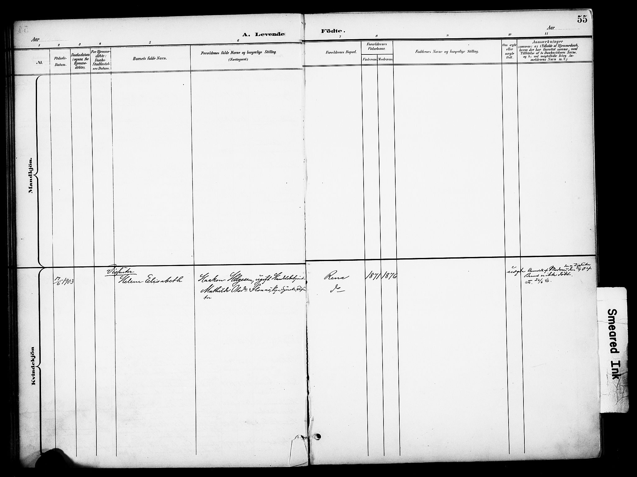 Åmot prestekontor, Hedmark, SAH/PREST-056/H/Ha/Haa/L0013: Parish register (official) no. 13, 1898-1906, p. 55