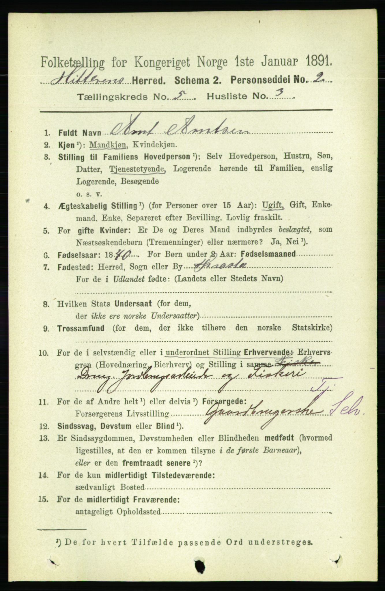 RA, 1891 census for 1617 Hitra, 1891, p. 903