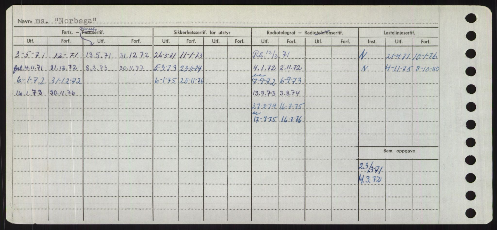 Sjøfartsdirektoratet med forløpere, Skipsmålingen, RA/S-1627/H/Hd/L0026: Fartøy, N-Norhol, p. 372