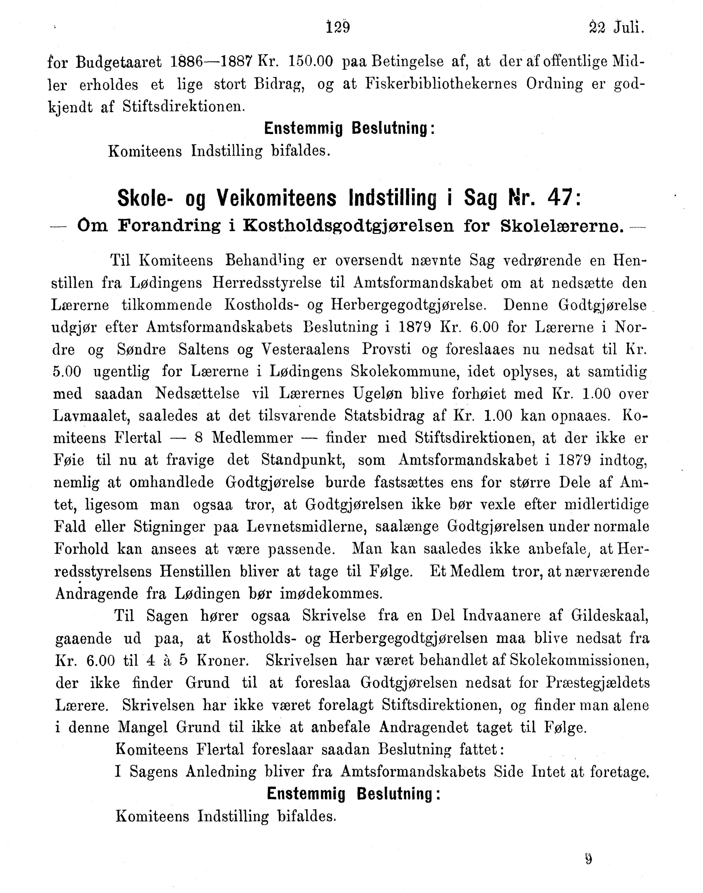 Nordland Fylkeskommune. Fylkestinget, AIN/NFK-17/176/A/Ac/L0015: Fylkestingsforhandlinger 1886-1890, 1886-1890