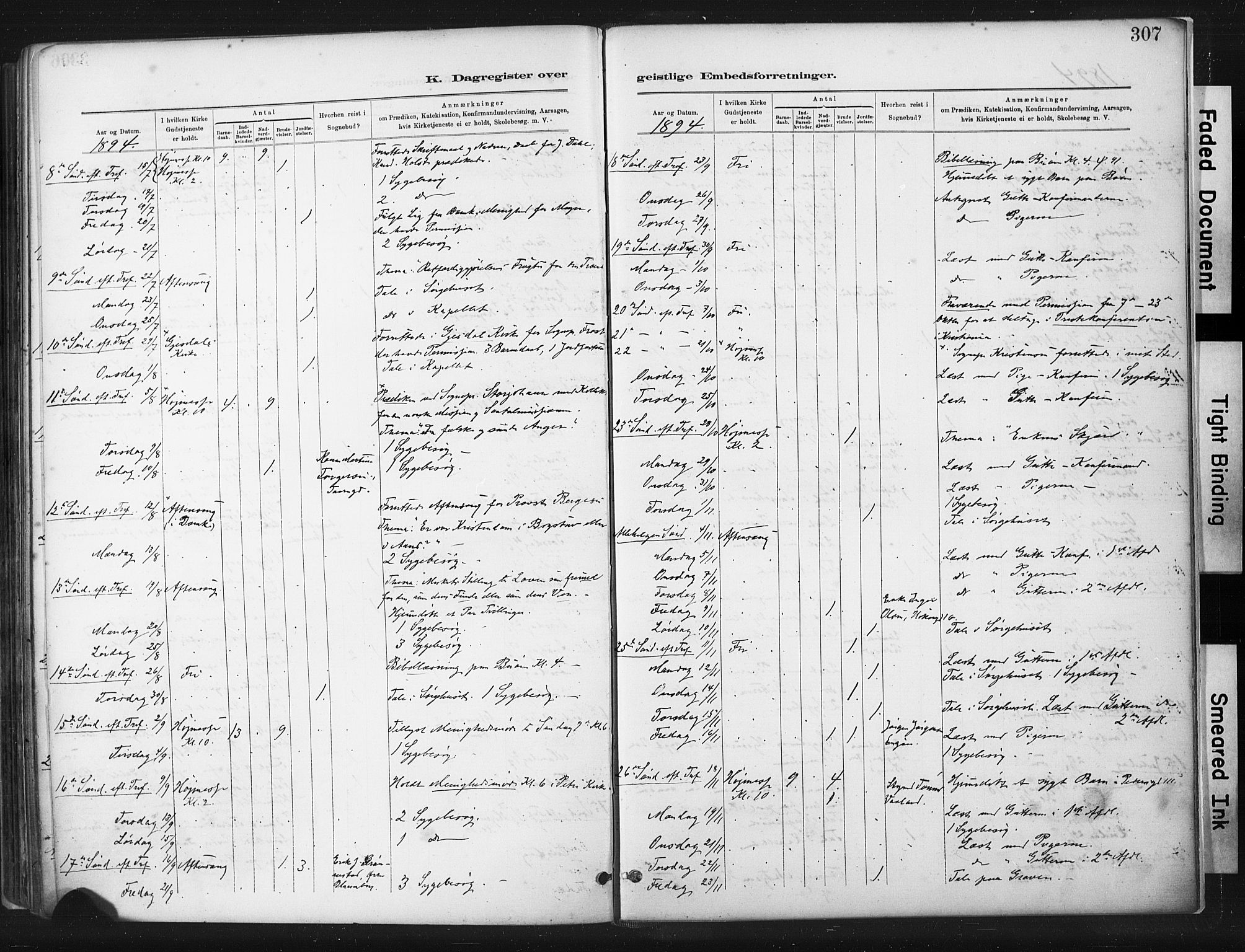 St. Johannes sokneprestkontor, AV/SAST-A-101814/001/30/30BA/L0003: Parish register (official) no. A 3, 1885-1910, p. 307