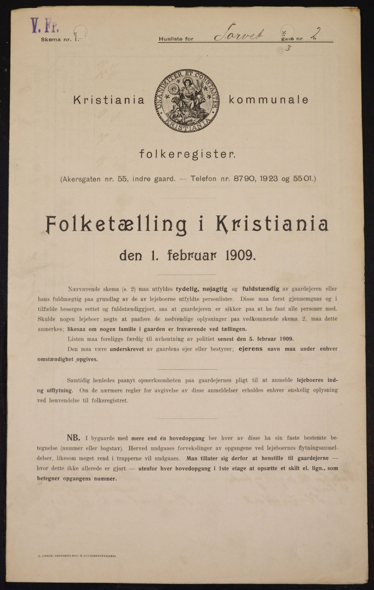 OBA, Municipal Census 1909 for Kristiania, 1909, p. 93683