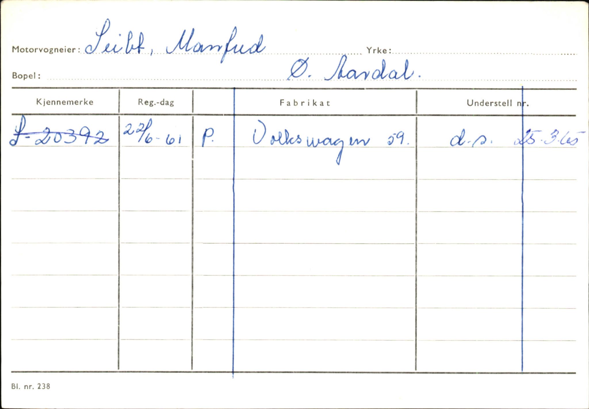 Statens vegvesen, Sogn og Fjordane vegkontor, AV/SAB-A-5301/4/F/L0146: Registerkort Årdal R-Å samt diverse kort, 1945-1975, p. 242