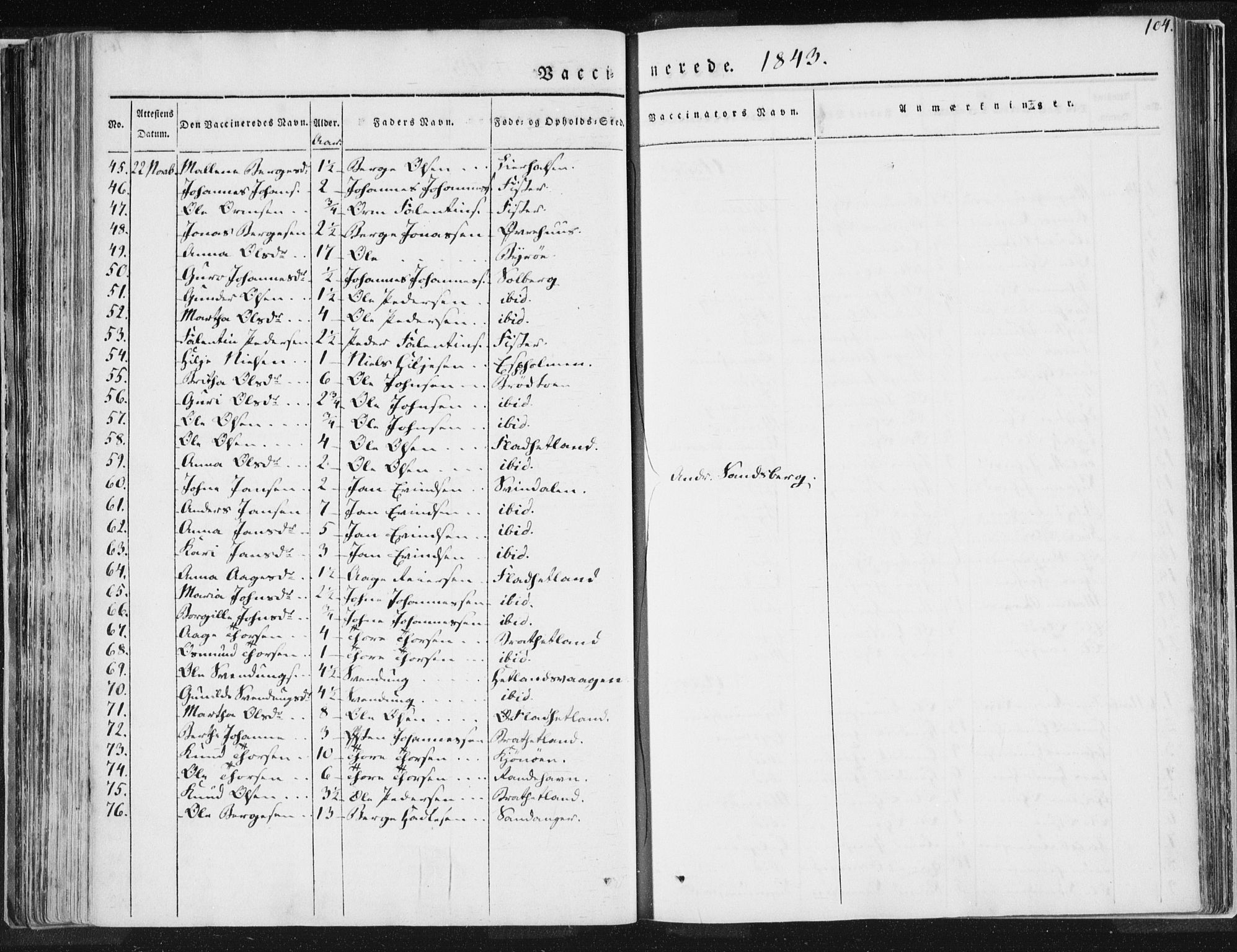 Hjelmeland sokneprestkontor, AV/SAST-A-101843/01/IV/L0007: Parish register (official) no. A 7, 1834-1850, p. 104