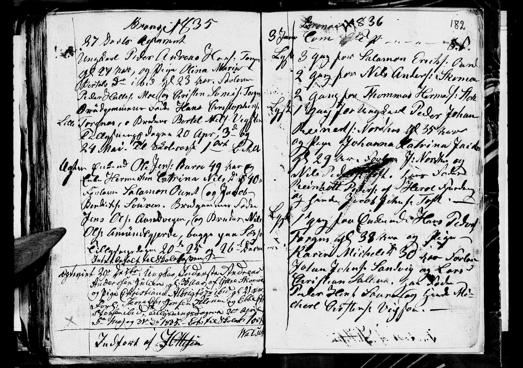 Ministerialprotokoller, klokkerbøker og fødselsregistre - Nordland, SAT/A-1459/813/L0210: Parish register (copy) no. 813C02, 1825-1836, p. 182