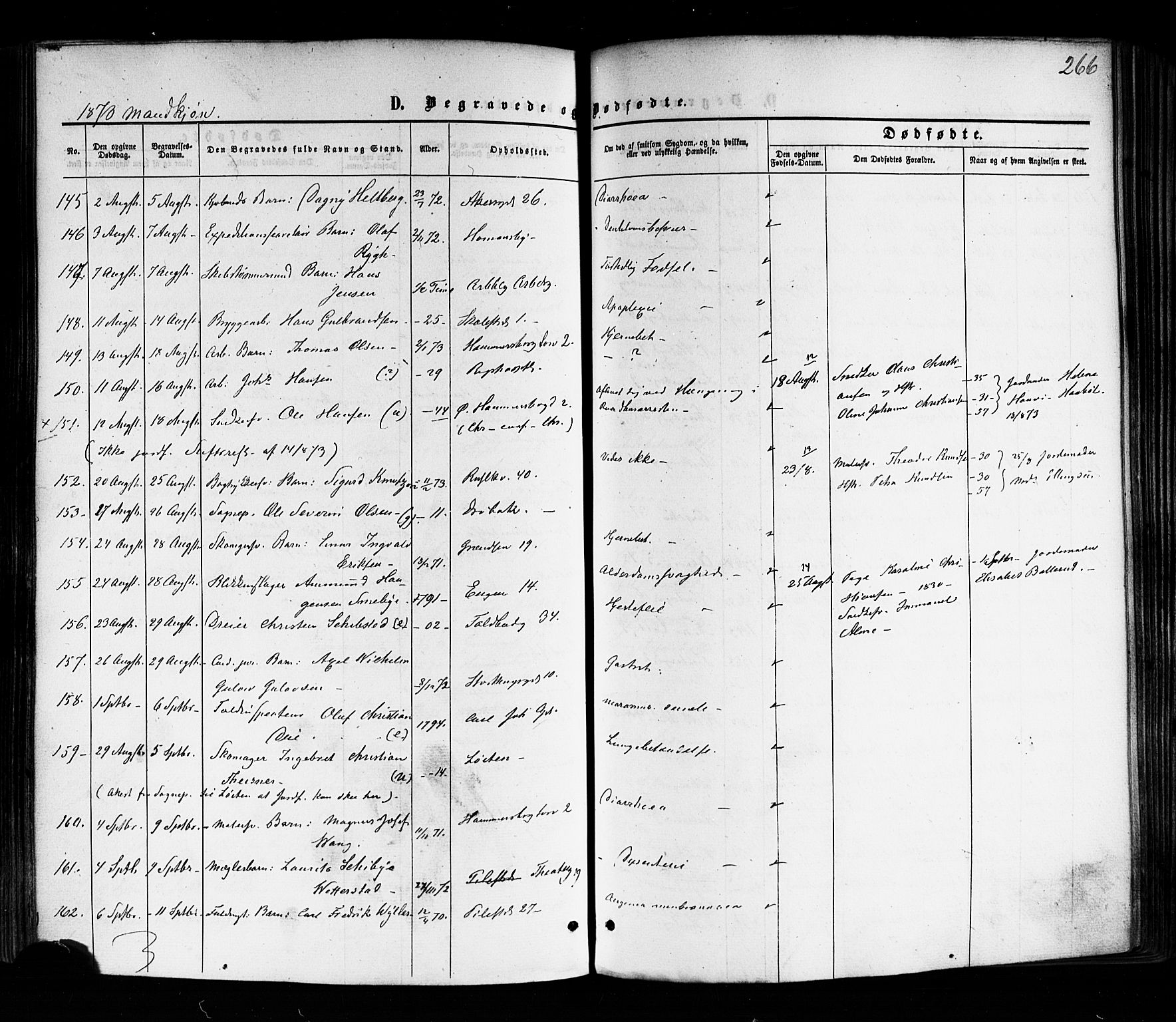 Trefoldighet prestekontor Kirkebøker, AV/SAO-A-10882/F/Fd/L0001: Parish register (official) no. IV 1, 1858-1877, p. 266