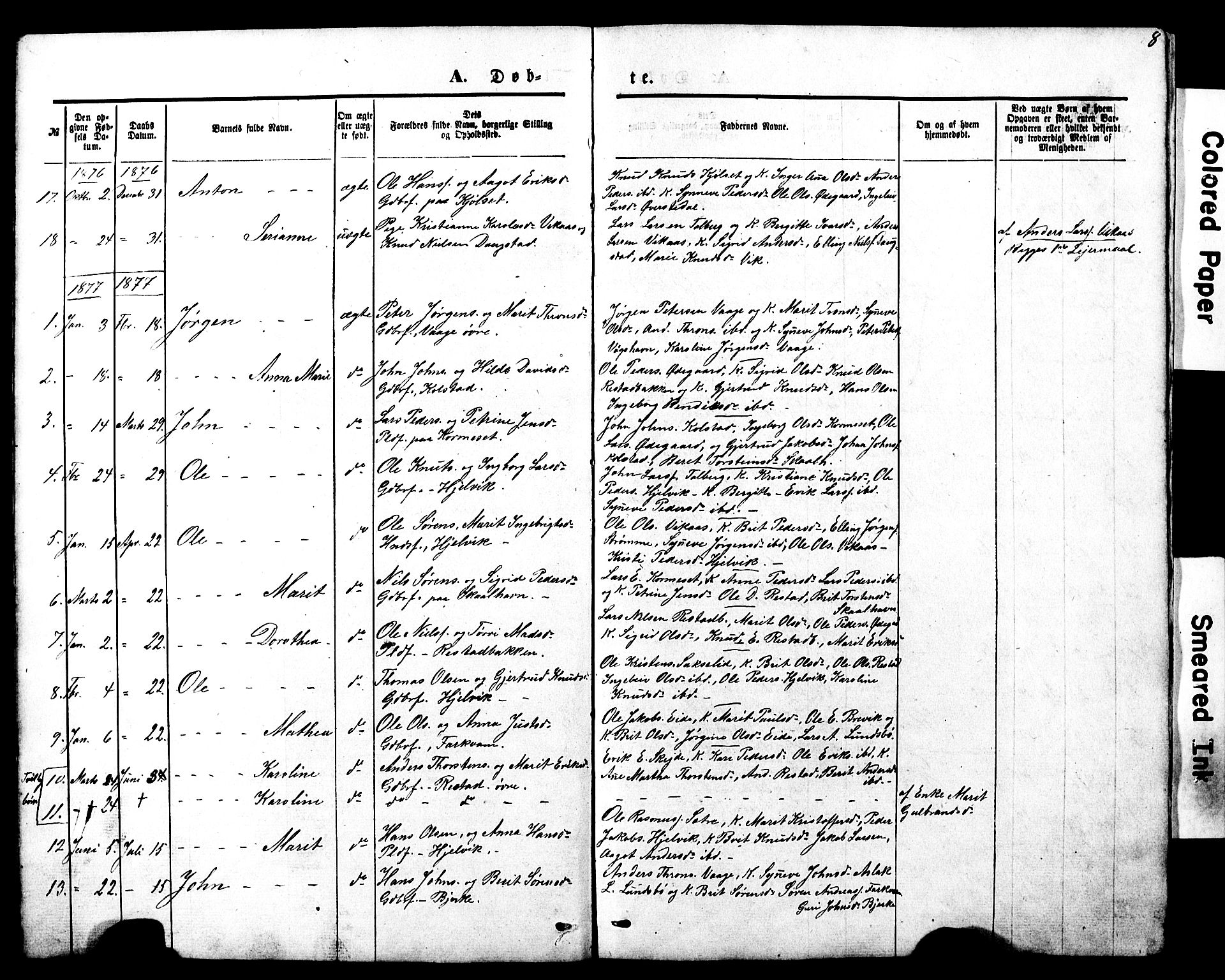 Ministerialprotokoller, klokkerbøker og fødselsregistre - Møre og Romsdal, SAT/A-1454/550/L0618: Parish register (copy) no. 550C01, 1870-1927, p. 8