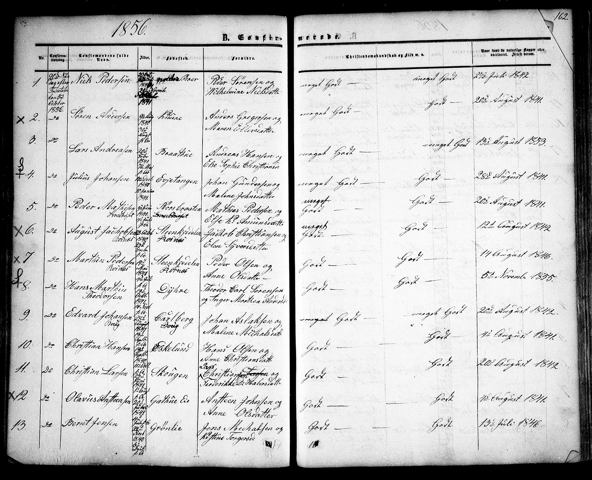 Rygge prestekontor Kirkebøker, SAO/A-10084b/F/Fa/L0005: Parish register (official) no. 5, 1852-1871, p. 160