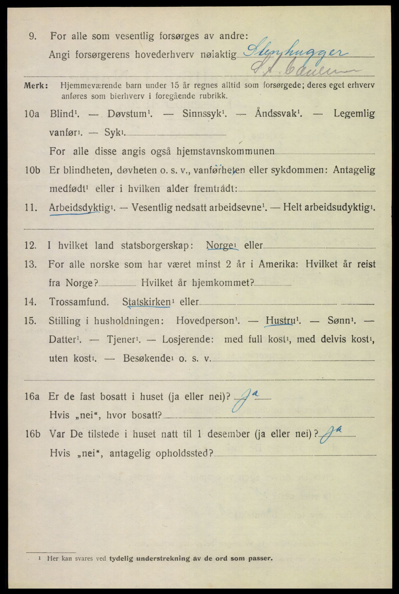 SAH, 1920 census for Elverum, 1920, p. 21203