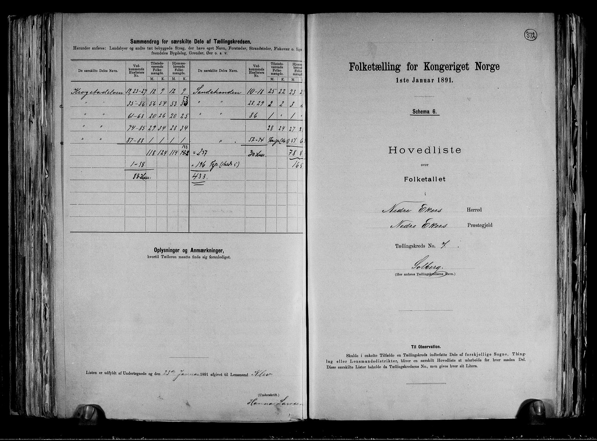 RA, 1891 census for 0625 Nedre Eiker, 1891, p. 19