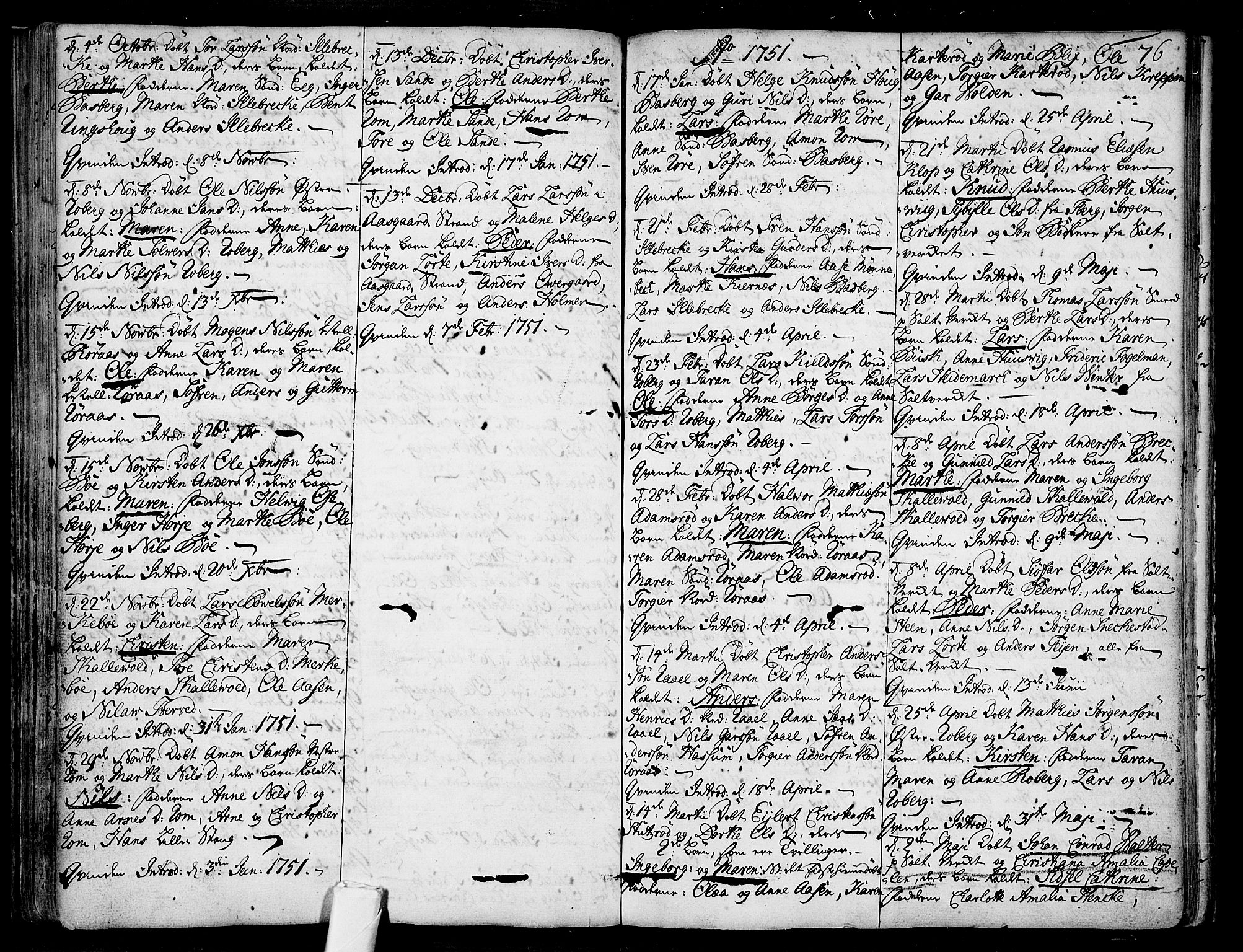 Sem kirkebøker, SAKO/A-5/F/Fb/L0001: Parish register (official) no. II 1, 1702-1764, p. 76
