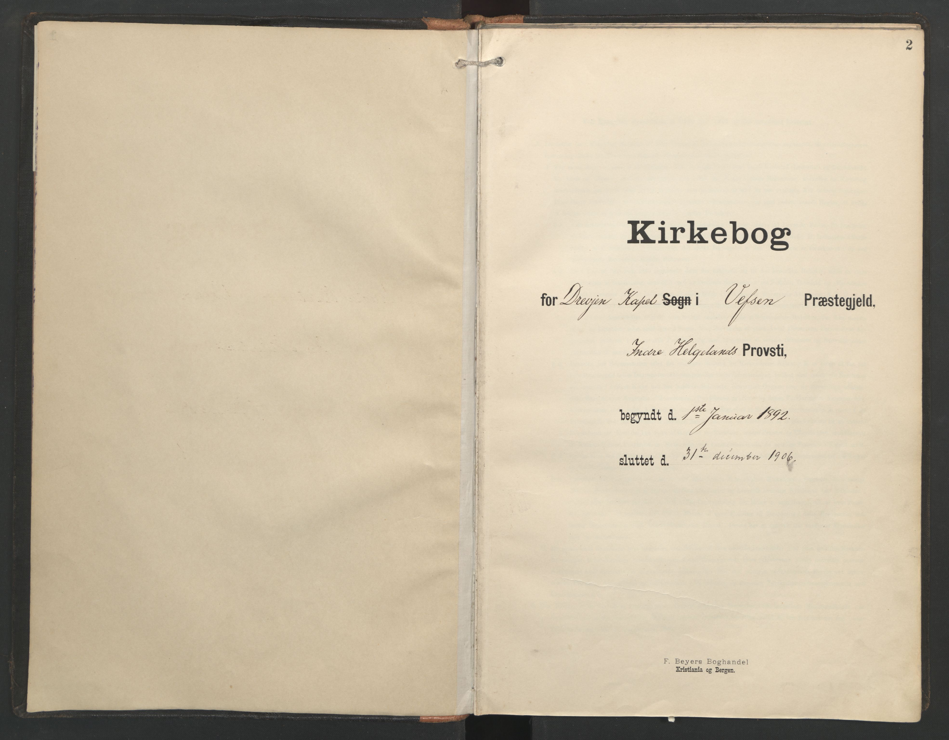 Ministerialprotokoller, klokkerbøker og fødselsregistre - Nordland, SAT/A-1459/821/L0317: Parish register (official) no. 821A01, 1892-1907, p. 2