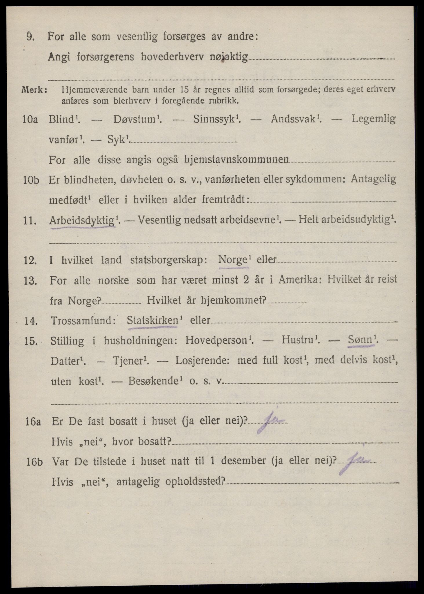 SAT, 1920 census for Borgund, 1920, p. 18719