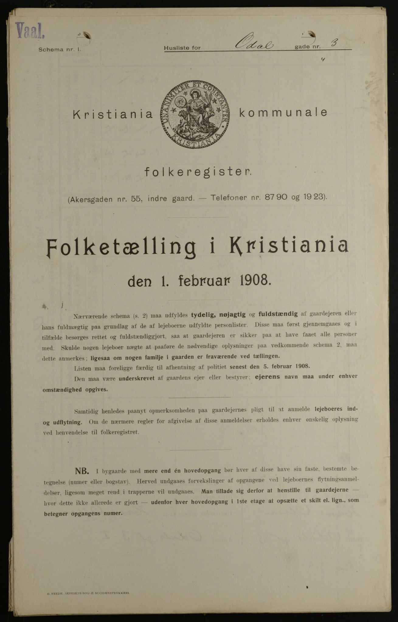 OBA, Municipal Census 1908 for Kristiania, 1908, p. 66847