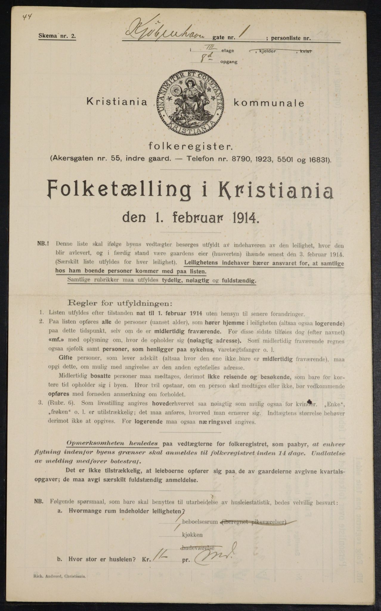 OBA, Municipal Census 1914 for Kristiania, 1914, p. 54917