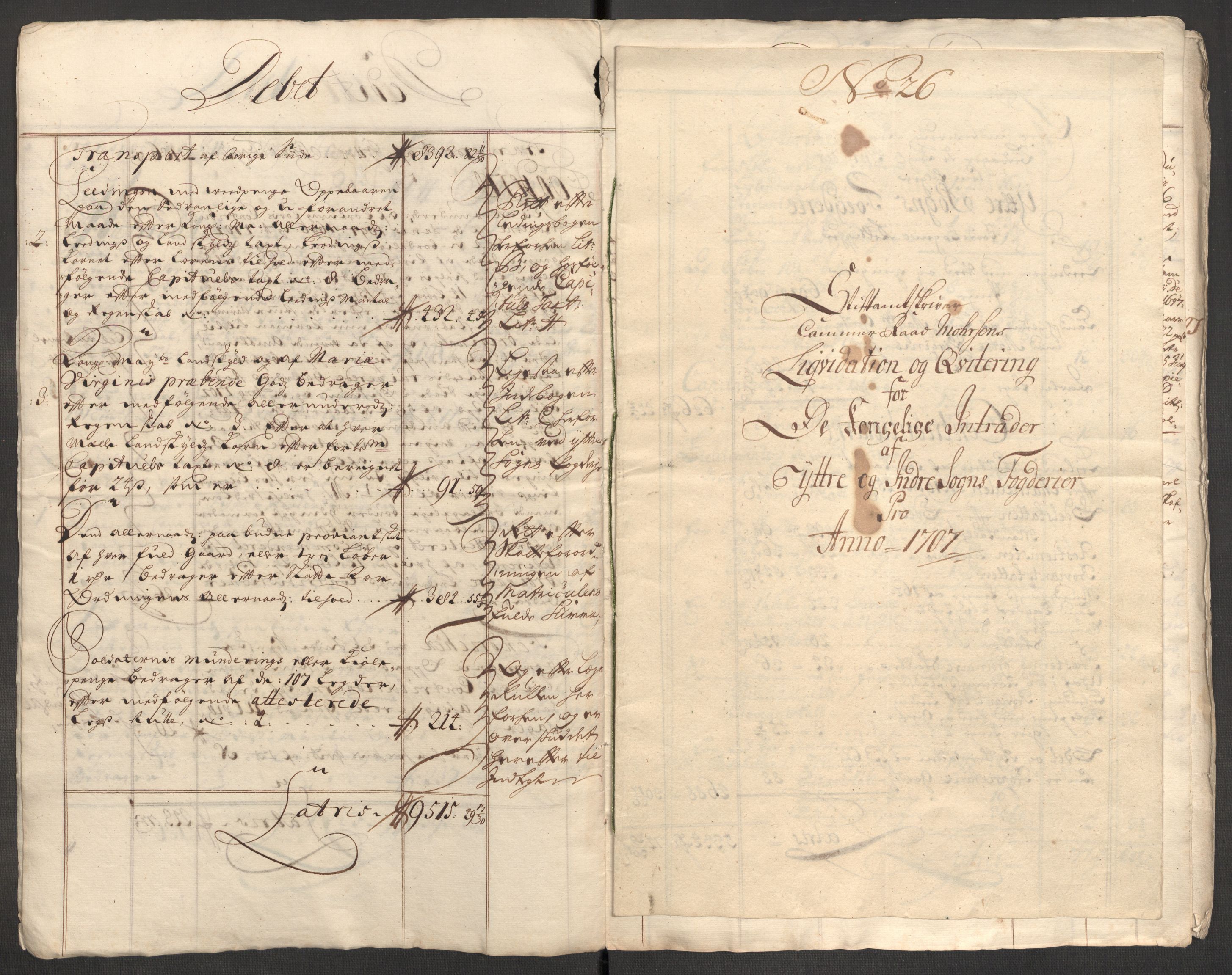 Rentekammeret inntil 1814, Reviderte regnskaper, Fogderegnskap, AV/RA-EA-4092/R52/L3314: Fogderegnskap Sogn, 1705-1707, p. 415