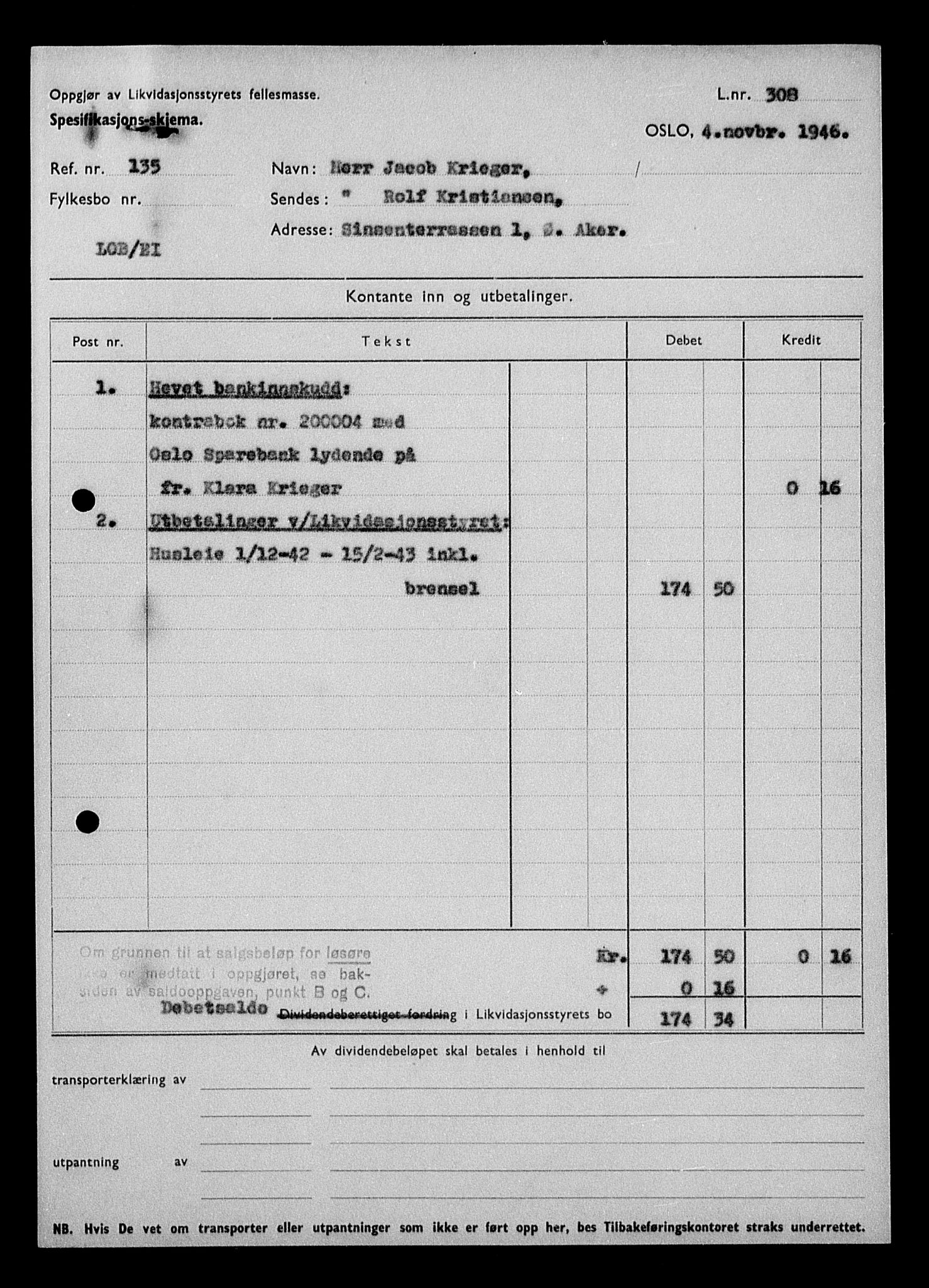 Justisdepartementet, Tilbakeføringskontoret for inndratte formuer, RA/S-1564/H/Hc/Hcc/L0953: --, 1945-1947, p. 153