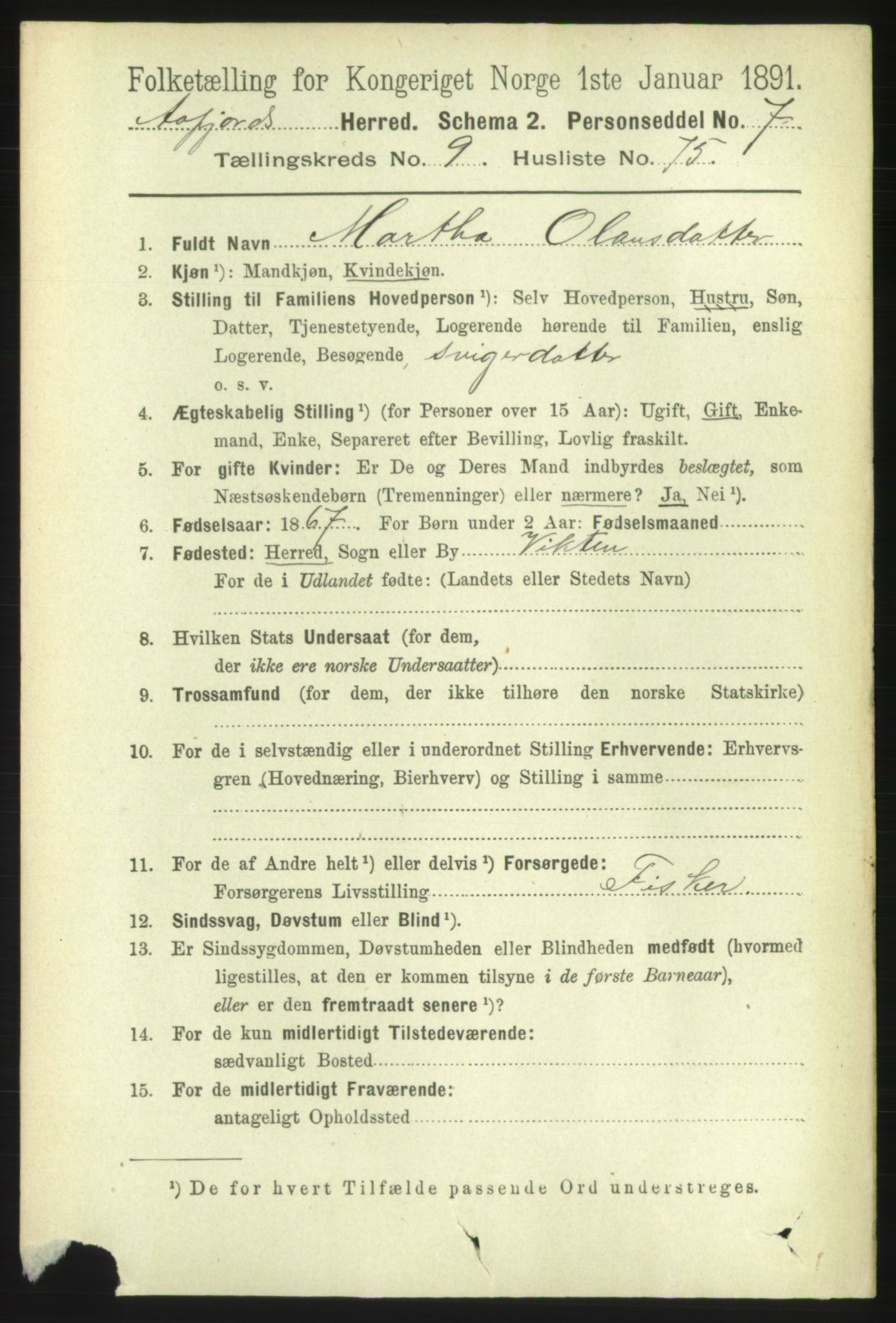 RA, 1891 census for 1630 Åfjord, 1891, p. 2914