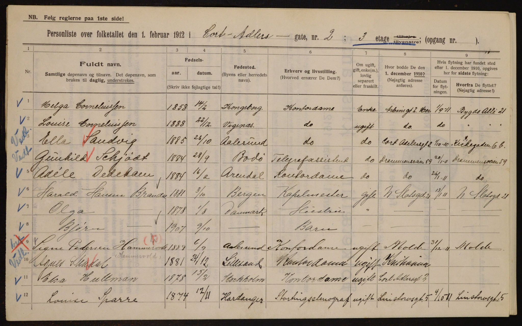 OBA, Municipal Census 1912 for Kristiania, 1912, p. 13505