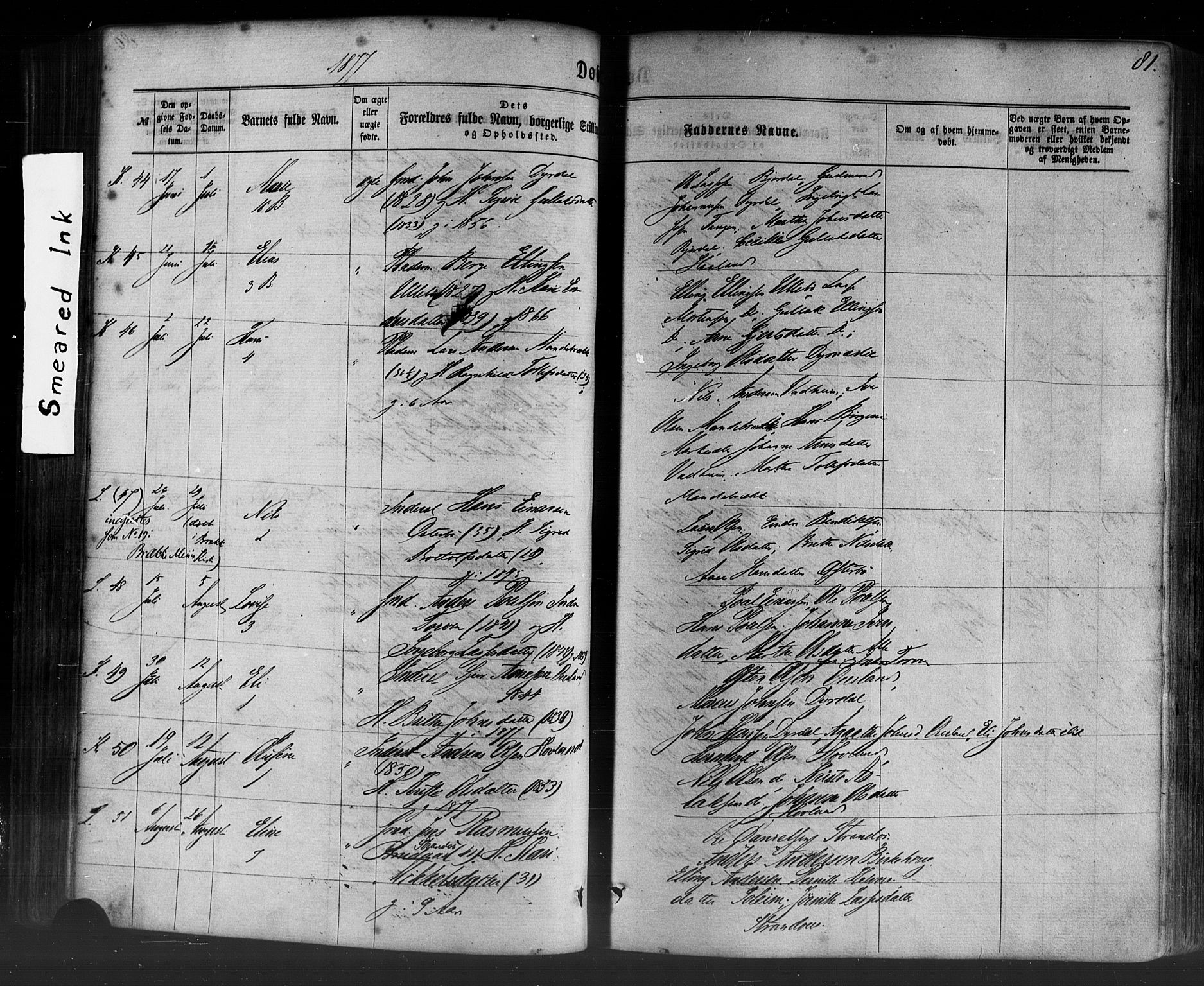 Lavik sokneprestembete, AV/SAB-A-80901: Parish register (official) no. A 4, 1864-1881, p. 81