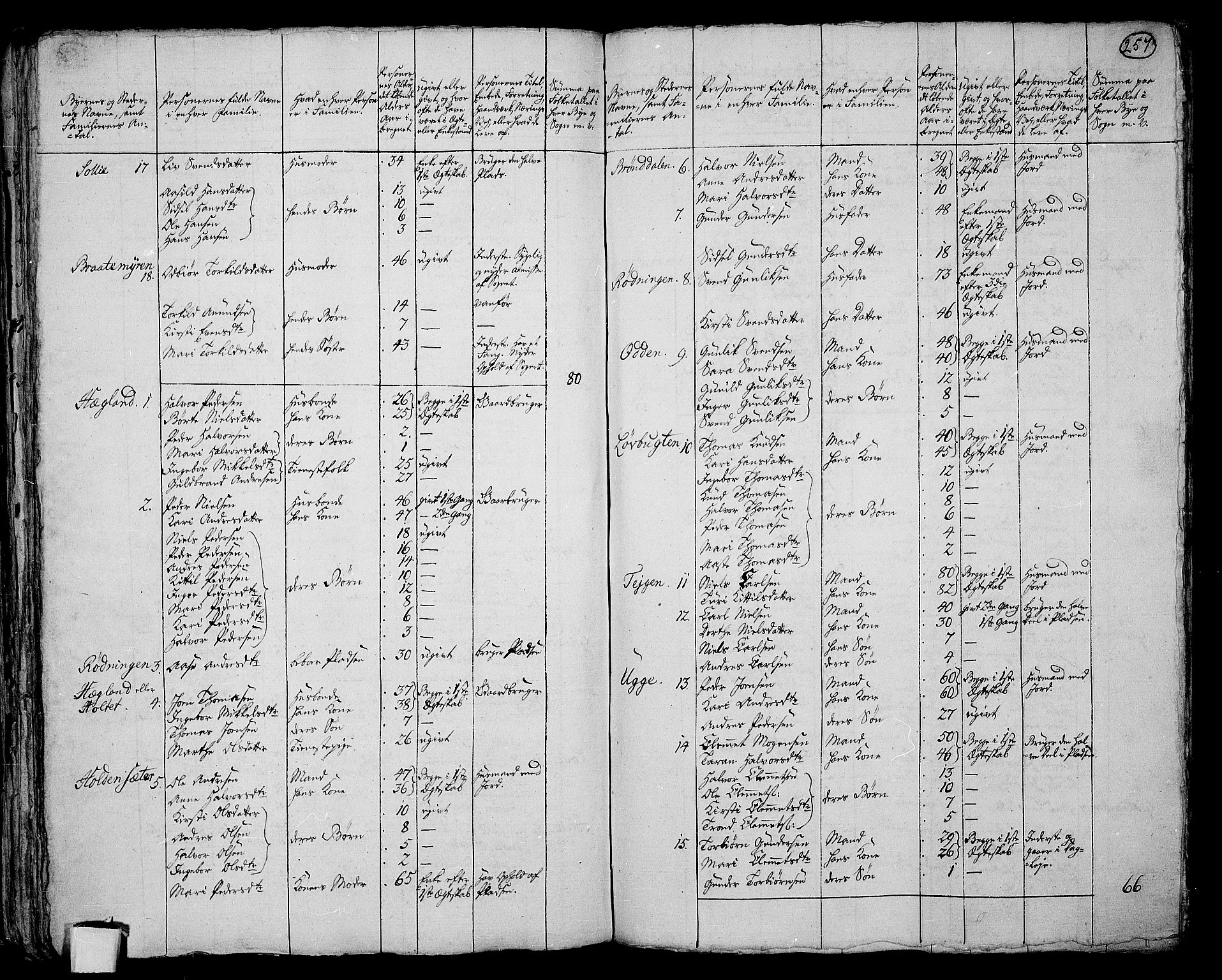 RA, 1801 census for 0821P Bø, 1801, p. 256b-257a